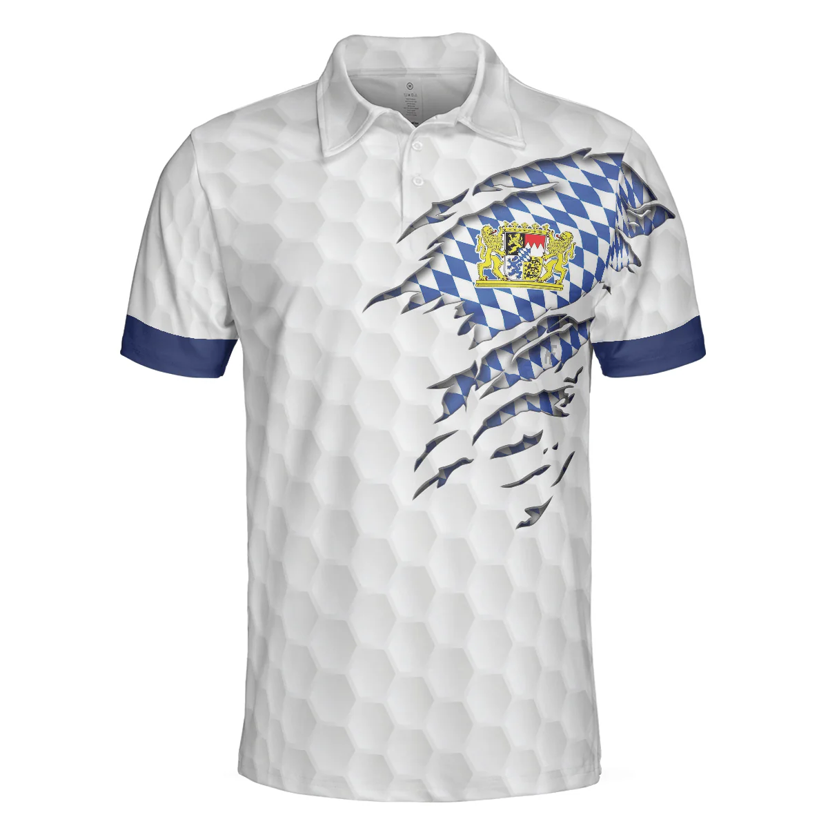 Men Golf Polo Shirt - Bavaria Flag & Golf Ball Men Polo Shirt, Golf Ball Pattern Shirt For Men, Gift For Golfers - Perfect Polo Shirt For Men - Image 3