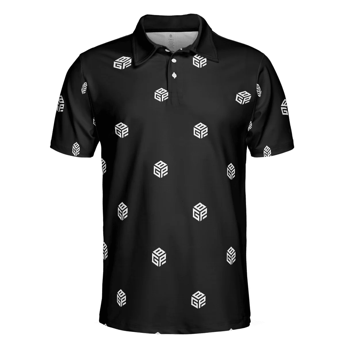 Men Golf Polo Shirt - Beyond Golf Performance Logo Pattern Black Men Polo Shirt Golf Shirt For Men - Perfect Polo Shirt For Men, Golfers - Image 3