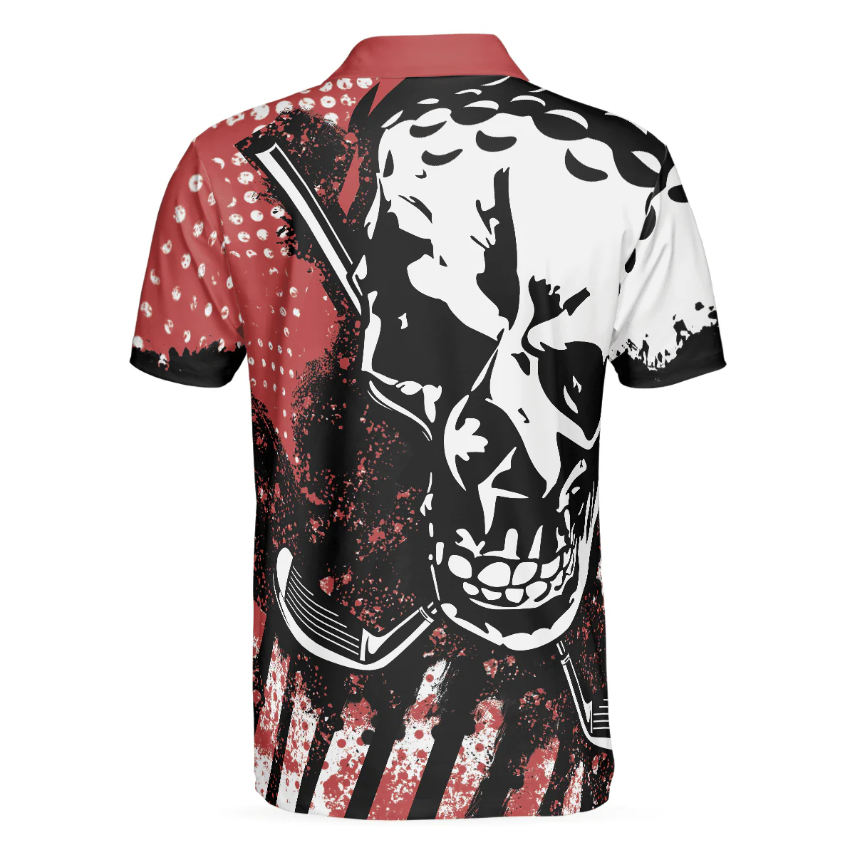 Men Golf Polo Shirt - Blade Mens Golf Red Golf Polo Shirt, Skull Polo Shirt, Best Golf Shirt For Men, Golfers - Image 2
