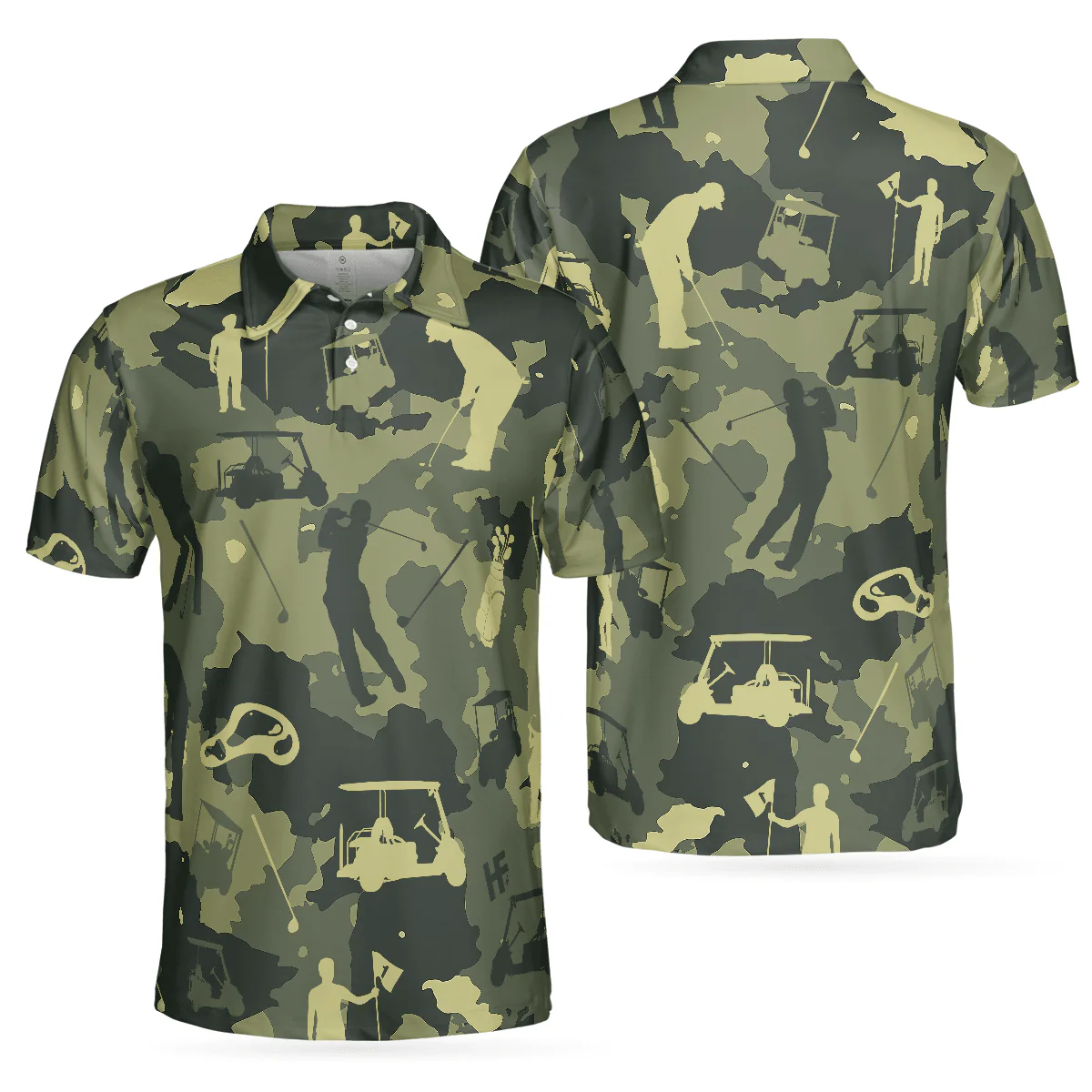 Men Golf Polo Shirt - Camouflage Texture Golf Set Polo Shirt, Military Men Polo Shirt - Perfect Polo Shirt For Men, Golfers