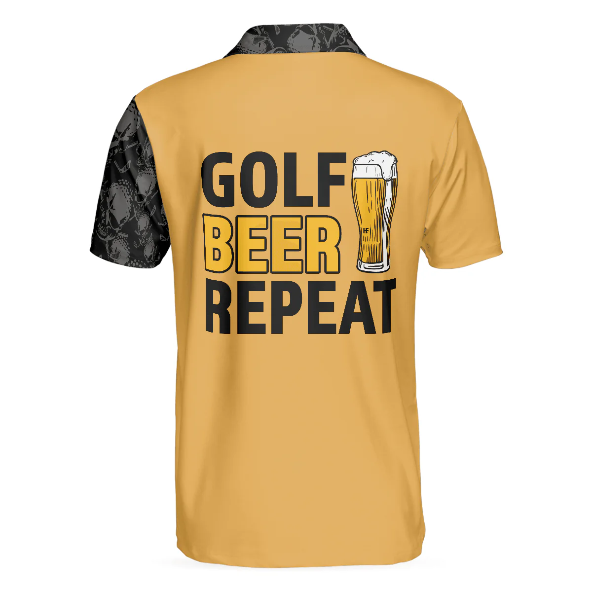 Men Golf Polo Shirt - Colorful Golfing Men Polo Shirt, Golf Beer Repeat Shirt For Male Players, Cool Golf Gift Idea For Men, Golfers - Image 2