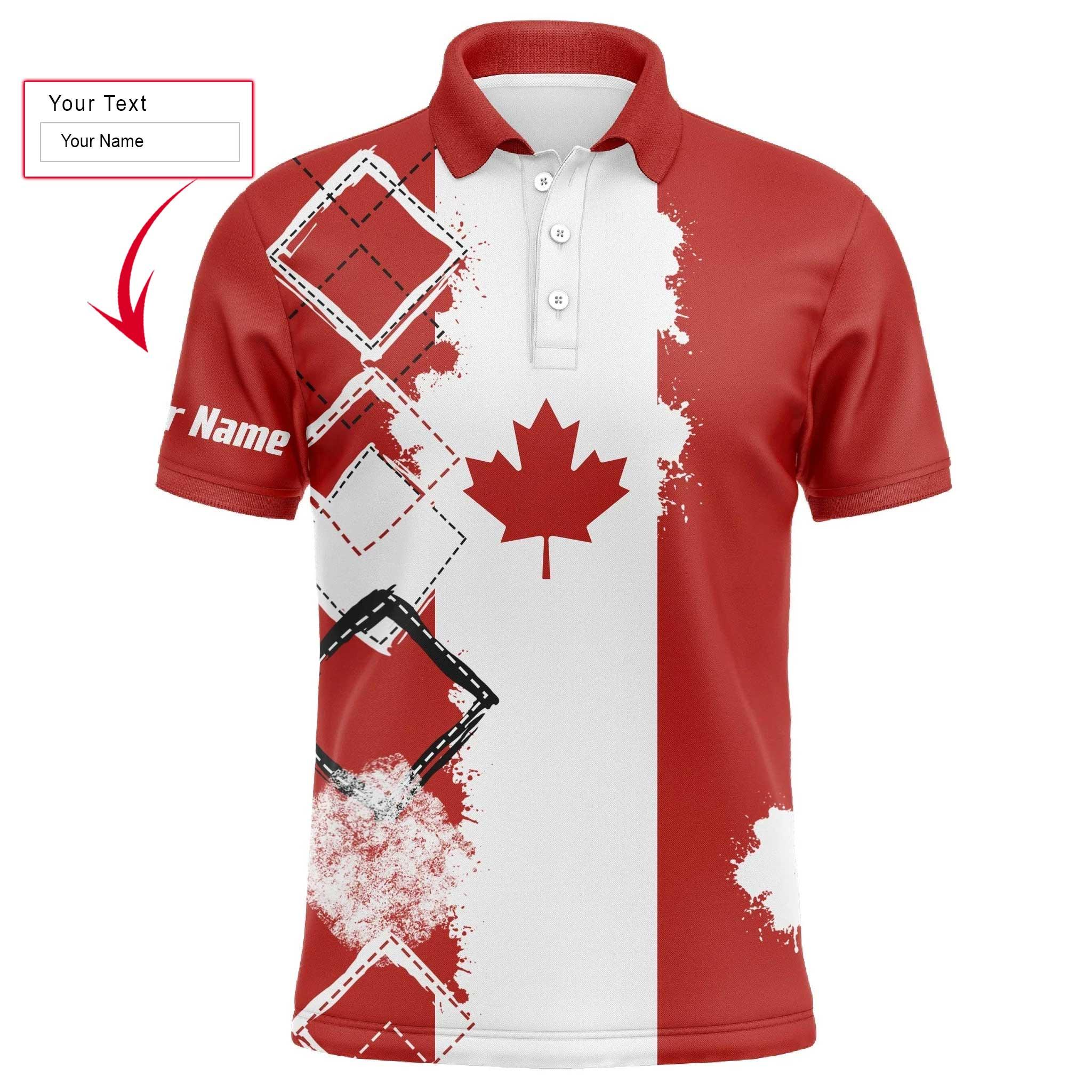 Men Golf Polo Shirt - Custom Name Canada Flag Patriot Apparel Men Golf Polo Shirt - Perfect Polo Shirt For Men, Golfers
