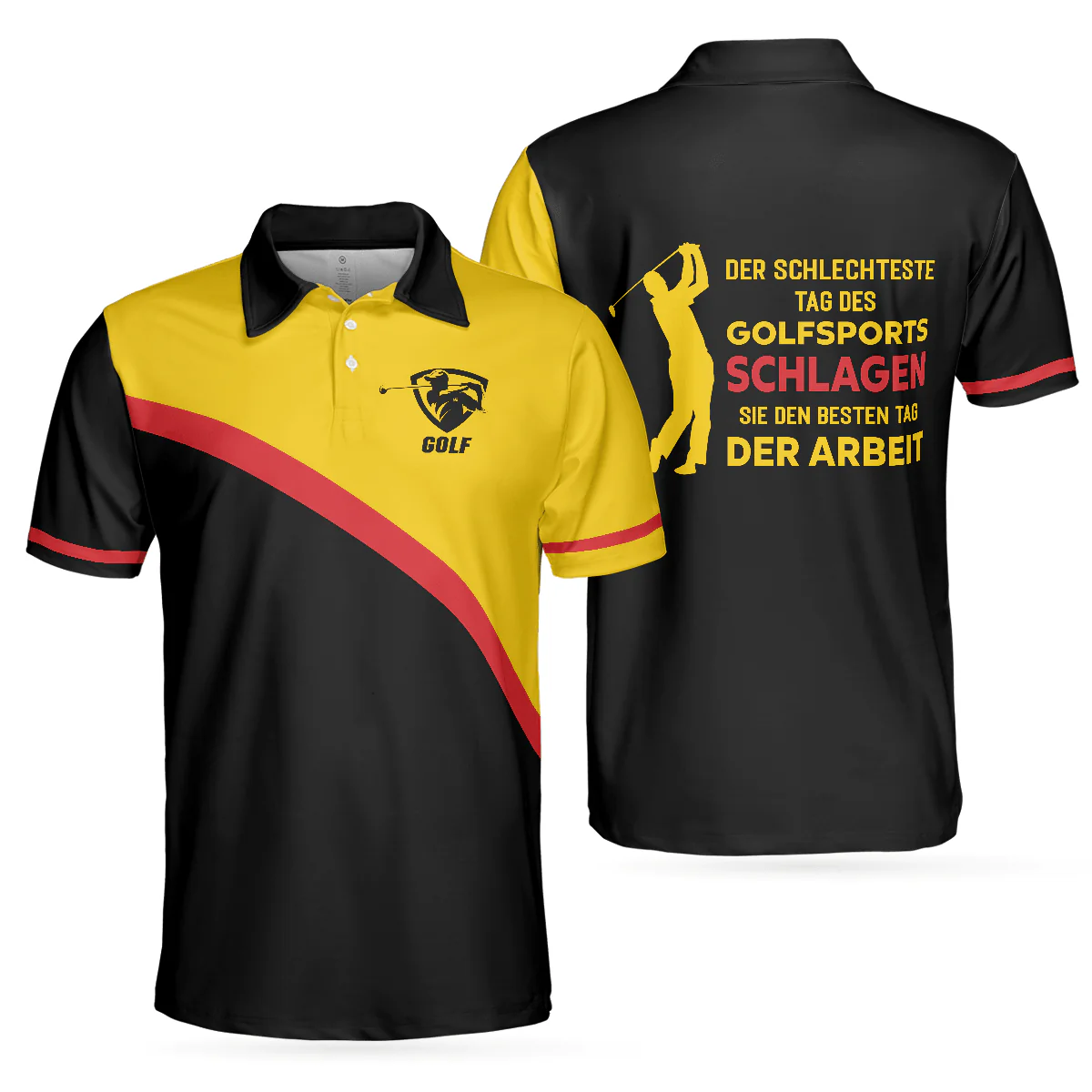 Men Golf Polo Shirt - Der Schlechteste Tag Des Golfsports Schlagen Sie Den Besten Tag Der Arbeit Polo Shirt, German Golf Shirt For Men