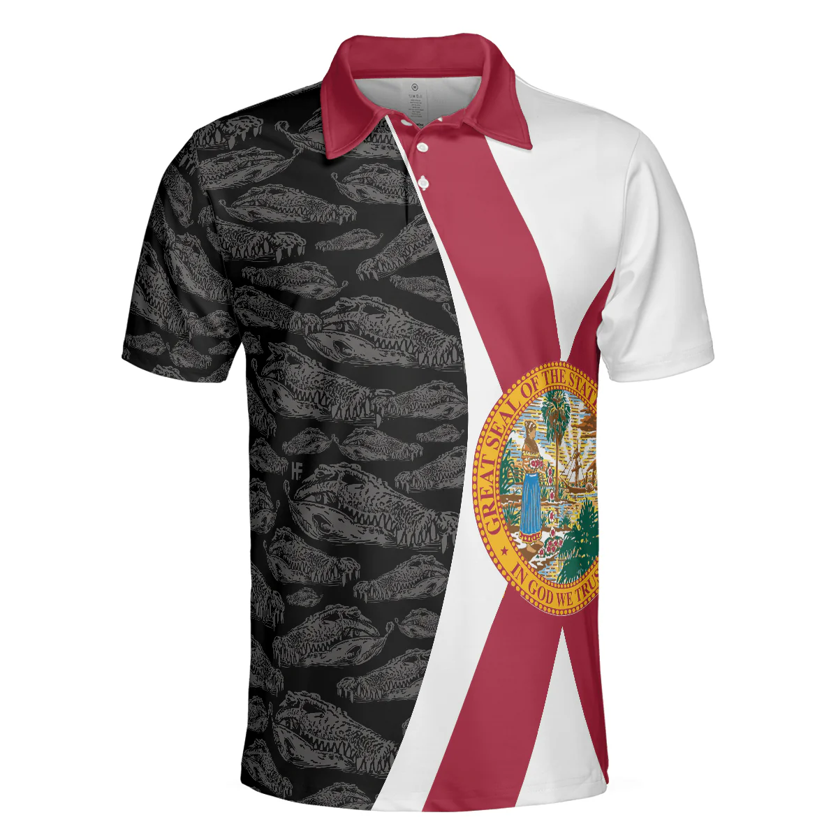 Men Golf Polo Shirt - Florida Skull Golf Polo Shirt, Funny Golf Shirt With Sayings Men Polo Shirt - Perfect Polo Shirt For Men, Golfers - Image 3