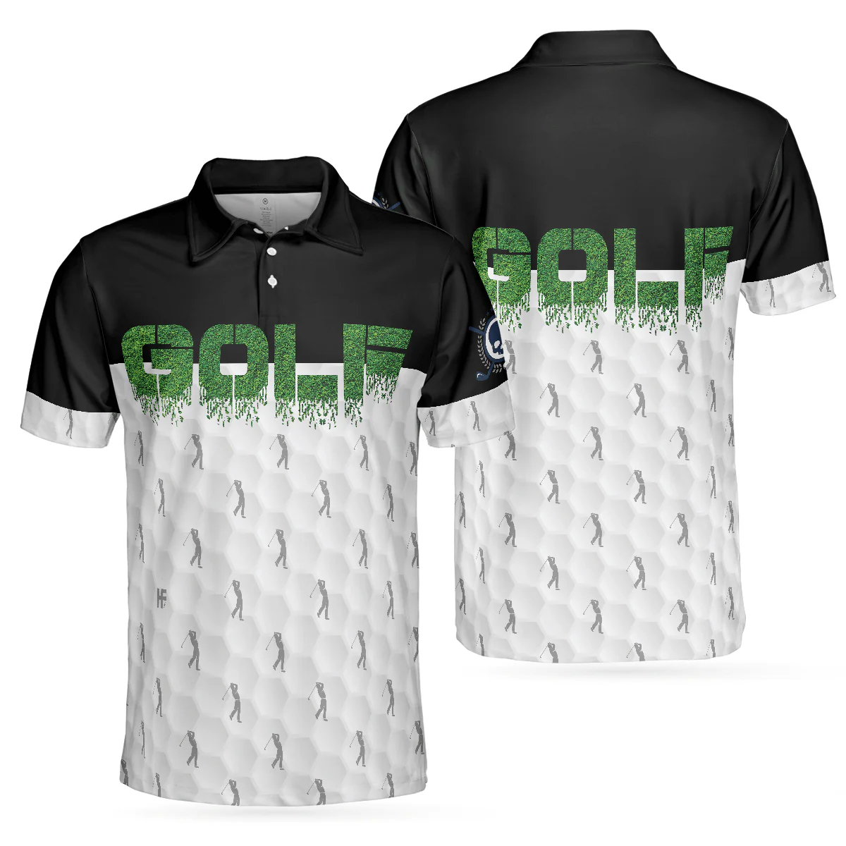 Men Golf Polo Shirt - Funny Golfer Seamless Pattern Golf Men Polo Shirt - Perfect Polo Shirt For Men, Golfers