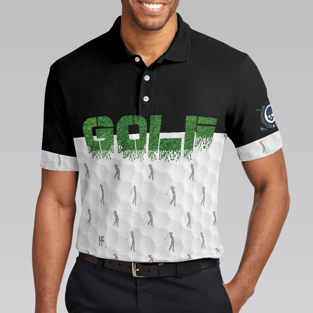 Men Golf Polo Shirt - Funny Golfer Seamless Pattern Golf Men Polo Shirt - Perfect Polo Shirt For Men, Golfers - Image 5
