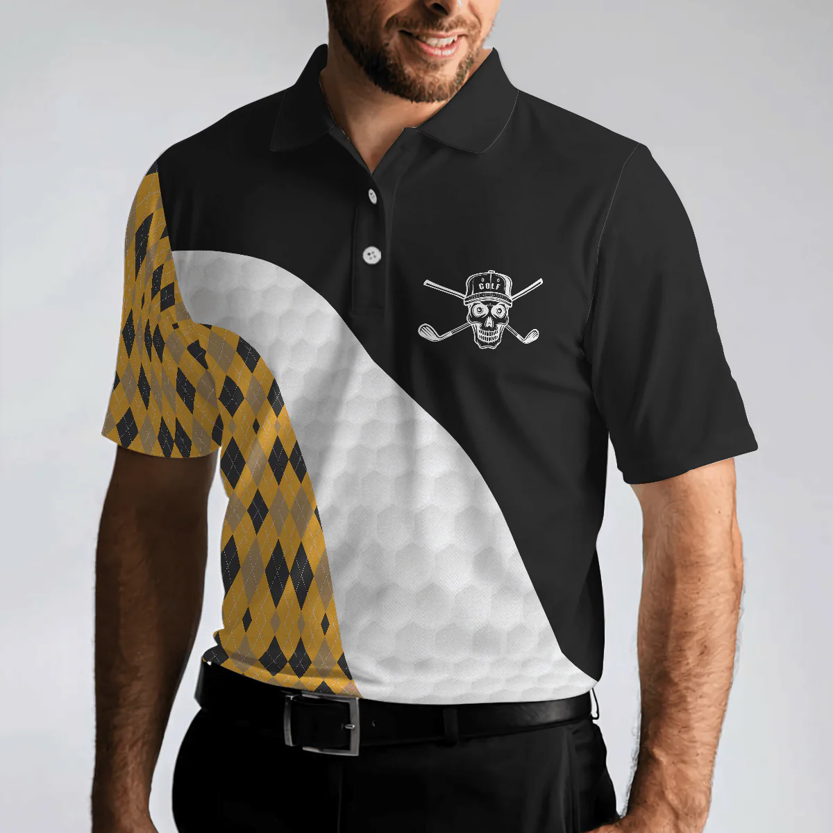 Men Golf Polo Shirt - Funny Golfing Men Polo Shirt, Golfing Without Beer Is Just Walking On The Grass Men Golf Polo Shirt - Perfect Gift For Men, Golfers - Image 5