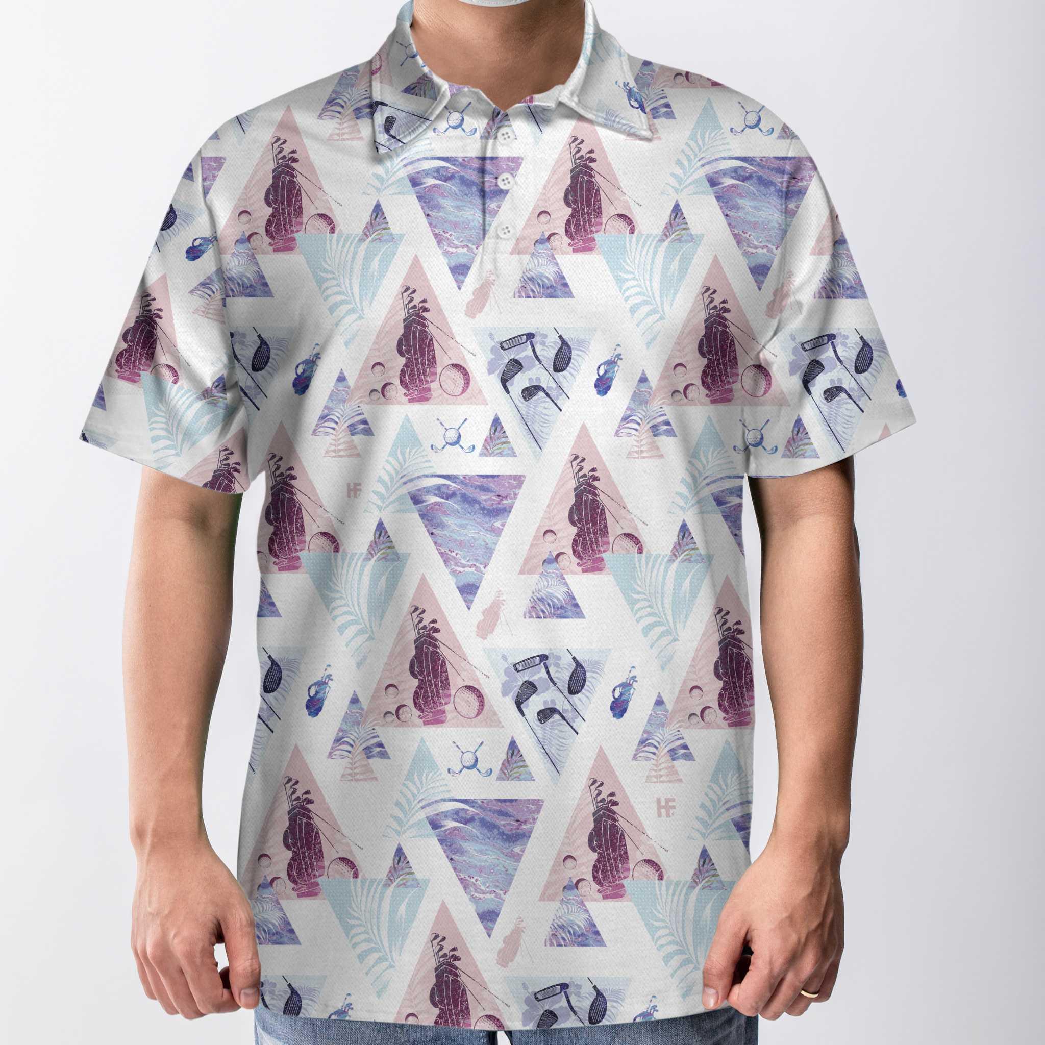 Men Golf Polo Shirt - Geometric Triangle Pattern Golf Men Polo Shirt, Are You Looking At My Putt Men Polo Shirt - Perfect Polo Shirt For Men - Image 5