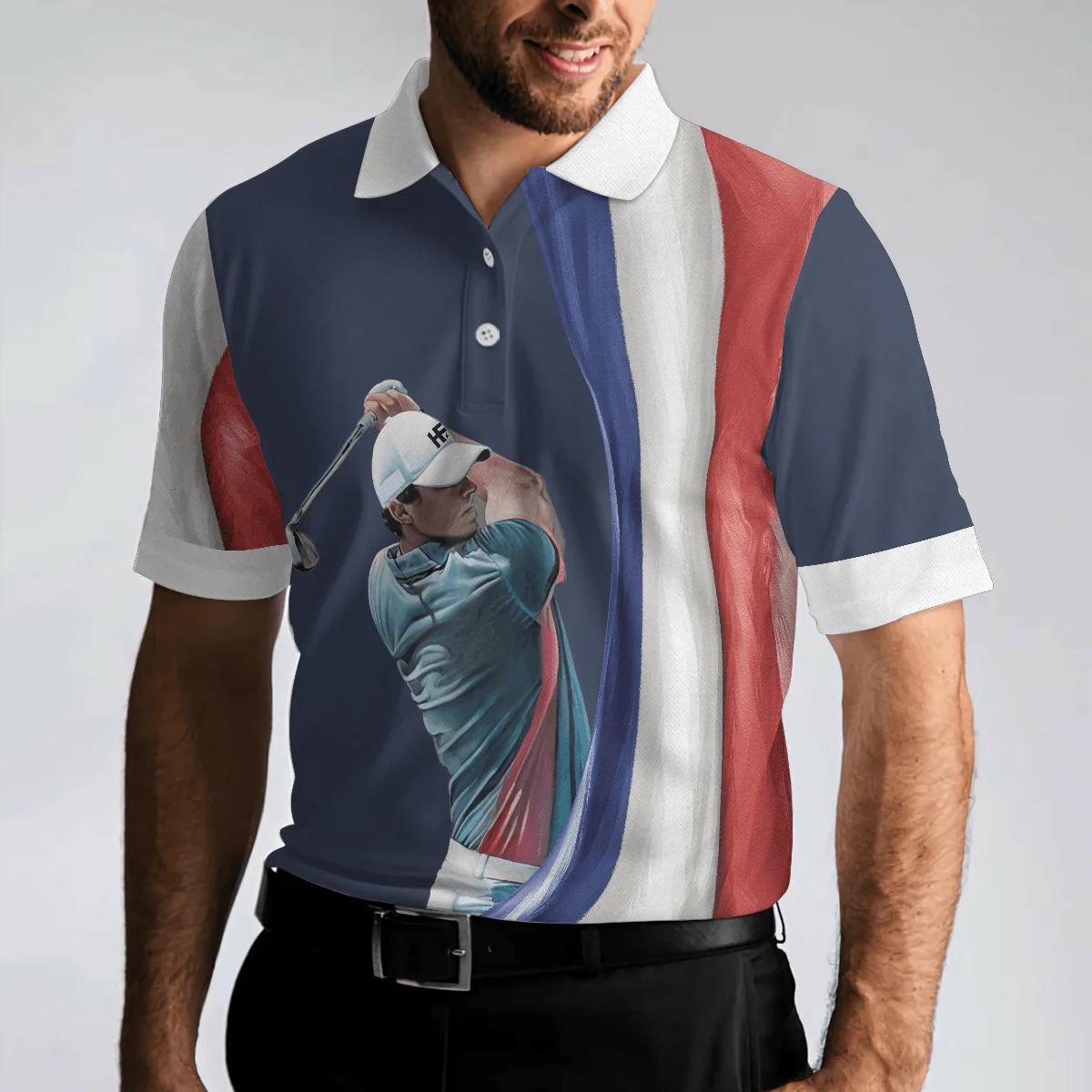 Men Golf Polo Shirt - Golf And Beer France Flag, Golf Et Bière C'est Pourquoi Je Suis Ici Men Golf Polo Shirt - Perfect Polo Shirt For Men, Golfers - Image 4