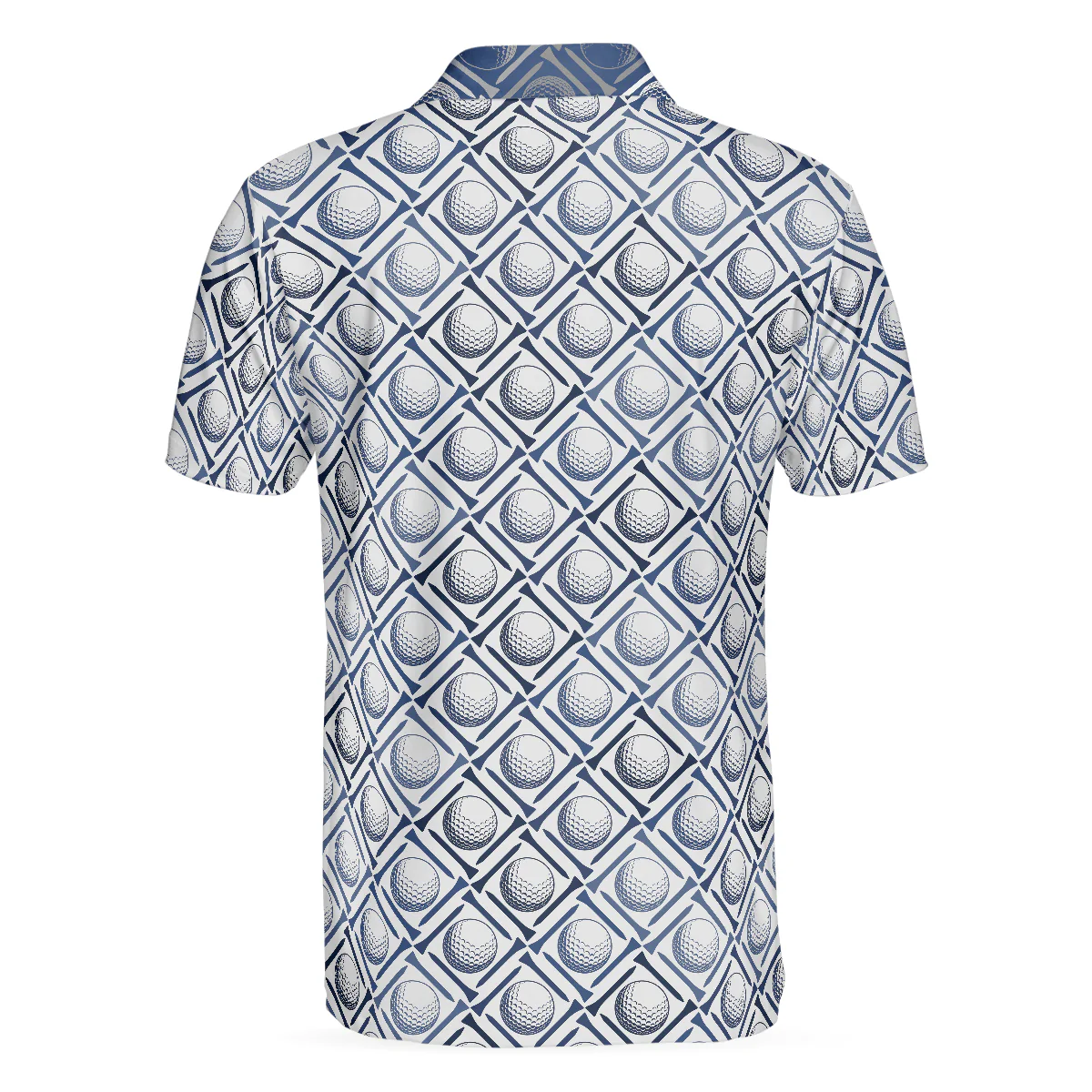 Men Golf Polo Shirt - Golf Balls And Tees Seamless Golf Men Polo Shirt - Perfect Polo Shirt For Men, Golfers - Image 2