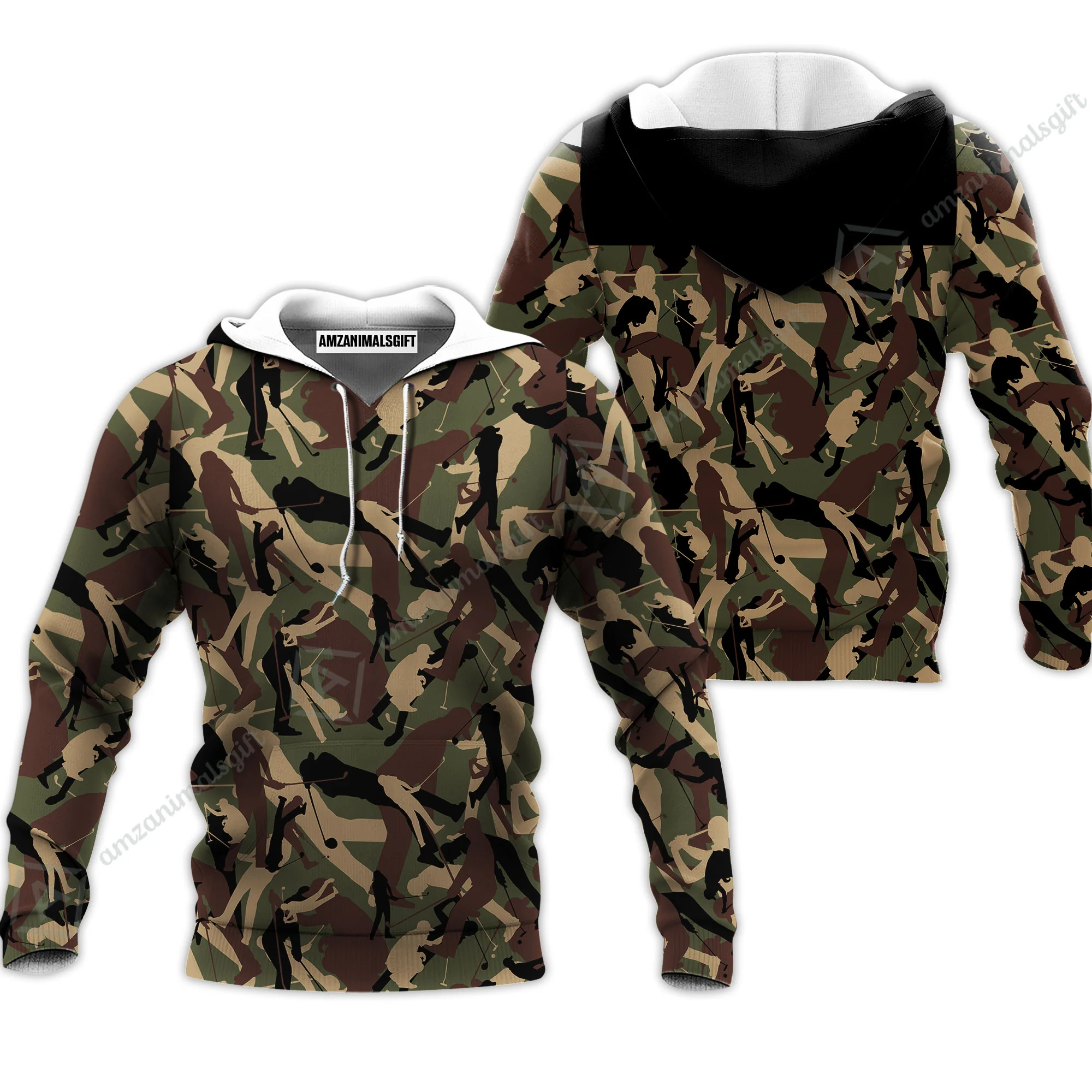 Men Golf Polo Shirt - Golf Camouflage Pattern Golf Polo Shirt, Military Golfing Polo Shirt, Camo Golf Shirt - Image 4