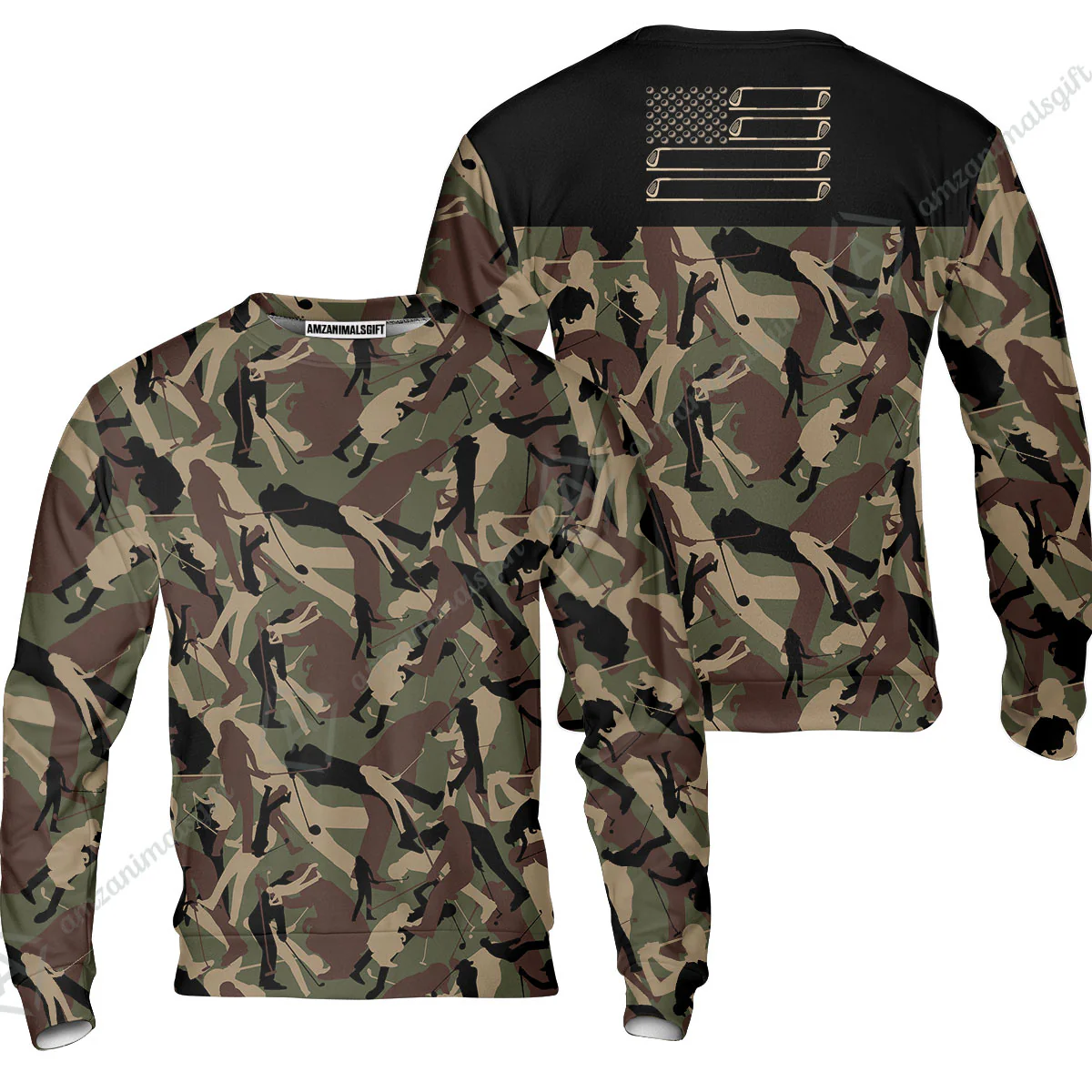 Men Golf Polo Shirt - Golf Camouflage Pattern Golf Polo Shirt, Military Golfing Polo Shirt, Camo Golf Shirt - Image 5