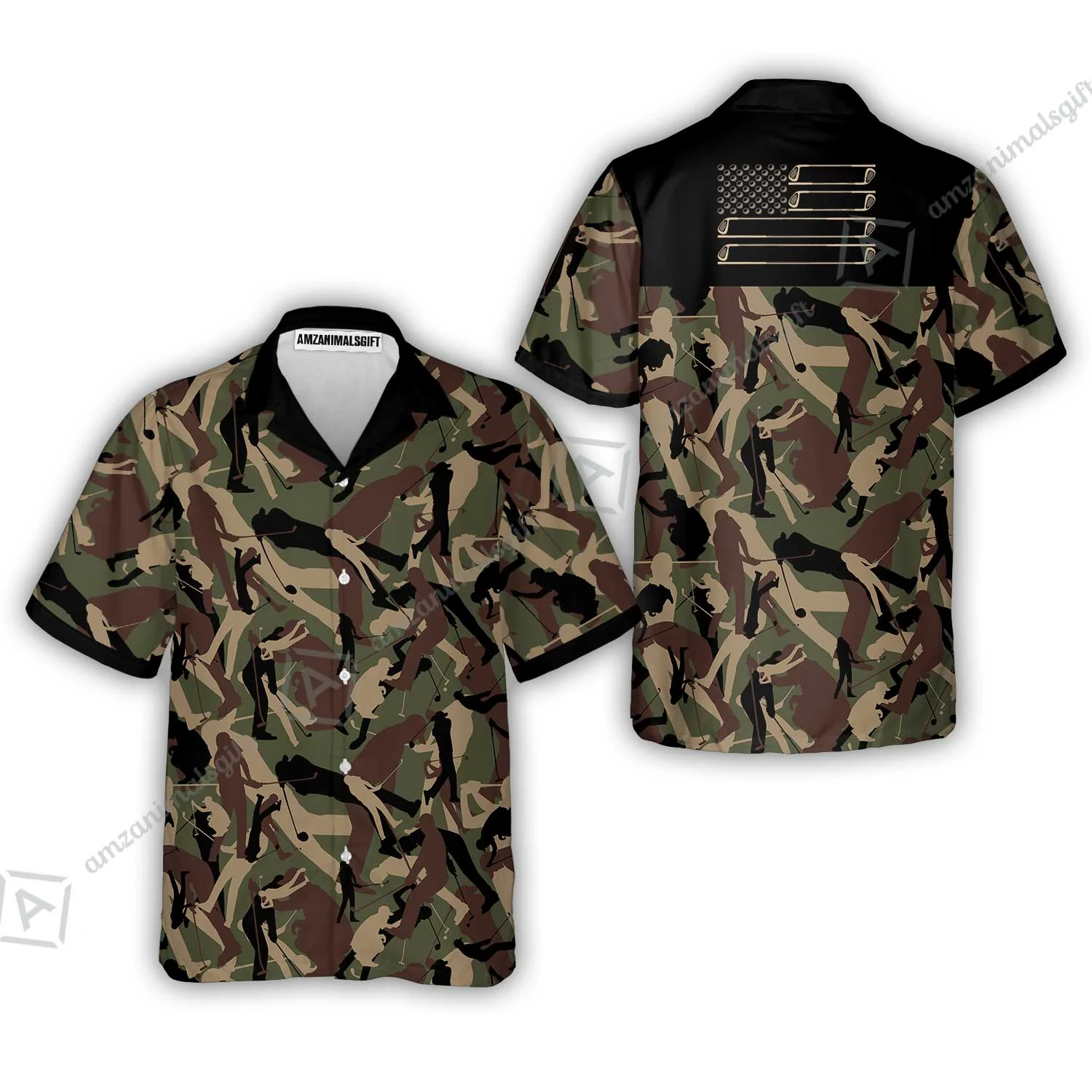 Men Golf Polo Shirt - Golf Camouflage Pattern Golf Polo Shirt, Military Golfing Polo Shirt, Camo Golf Shirt - Image 8