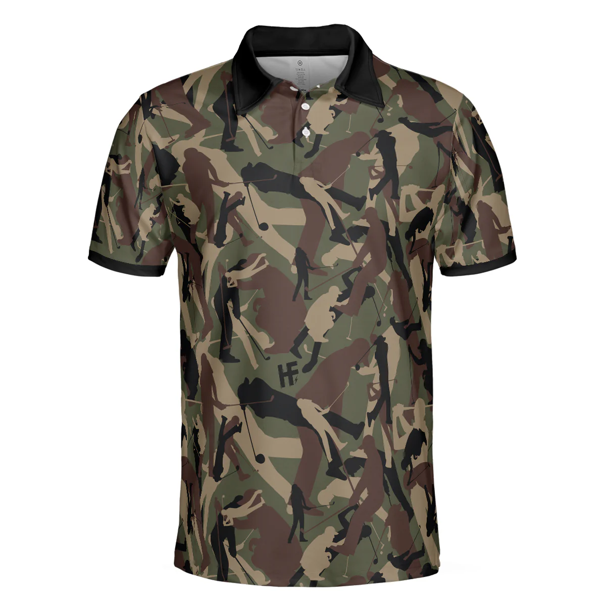 Men Golf Polo Shirt - Golf Camouflage Pattern Golf Polo Shirt, Military Golfing Polo Shirt, Camo Golf Shirt - Perfect Gift For Men, Golfers - Image 2