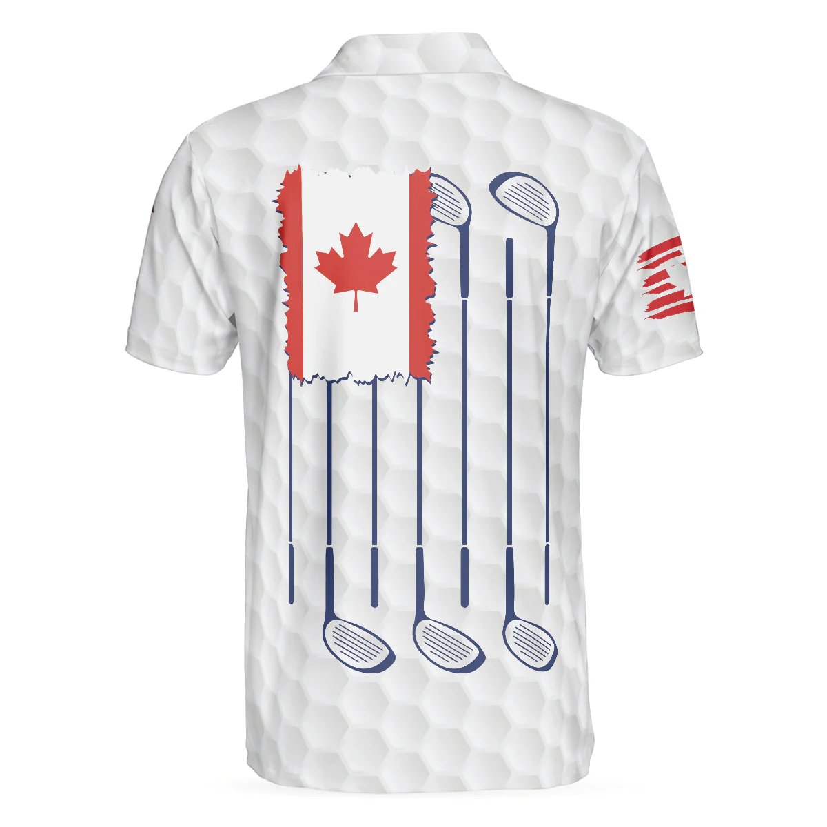 Men Golf Polo Shirt - Golf Canada Flag Polo Shirt, Red Maple Leaf Golfing Polo Shirt, Canadian Golf Shirt For Men, Golfers - Image 3