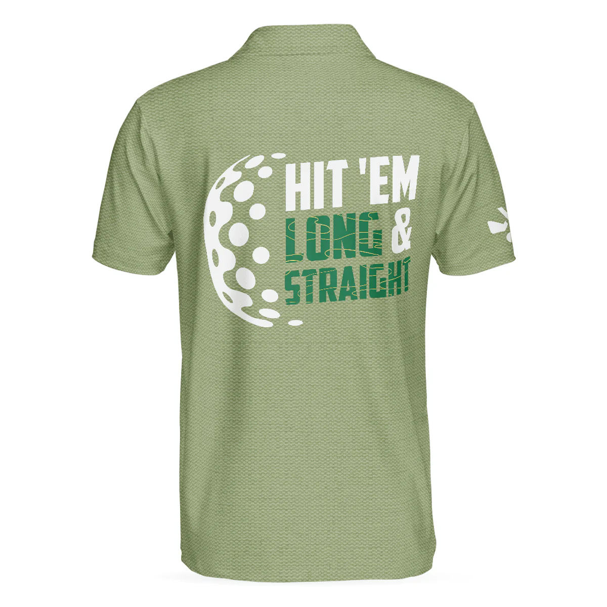 Men Golf Polo Shirt - Golf Course Pattern Men Polo Shirt, Hit'Em Long & Straight Elegant Golf Shirt Men Polo Shirt - Perfect Polo Shirt For Men, Golfers - Image 2