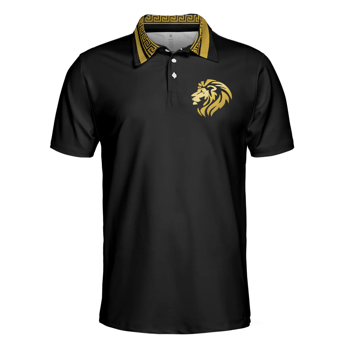 Men Golf Polo Shirt - Golf Crusader King Lion Men Polo Shirt, Luxury Baroque Pattern Men Polo Shirt - Perfect Polo Shirt For Men, Golfers - Image 3