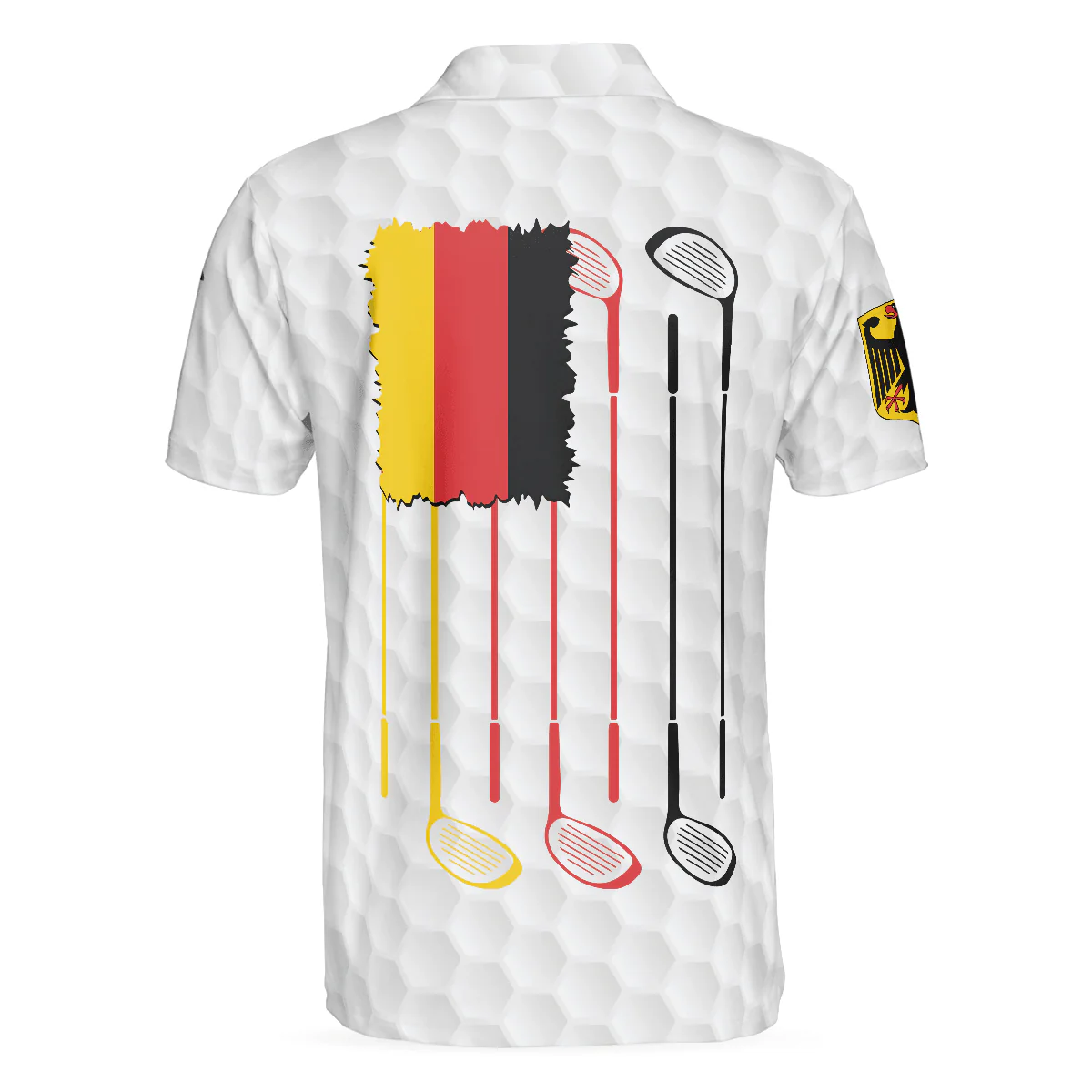 Men Golf Polo Shirt - Golf Germany Flag Polo Shirt, White Golf Pattern Polo Shirt, German Golf Shirt For Men, Polo Shirt For Men - Image 2