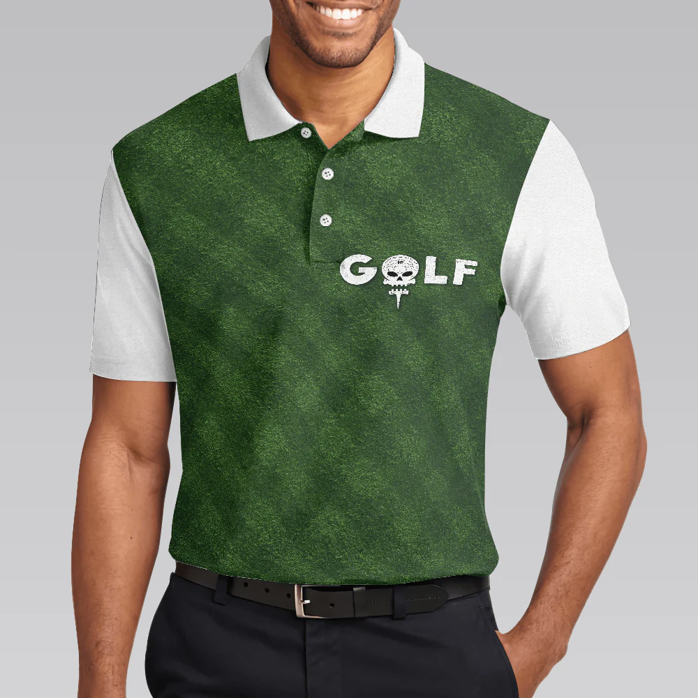 Men Golf Polo Shirt - Golf Green Background Men Polo Shirt, Classic Green Golf Shirt For Men Polo Shirt - Perfect Polo Shirt For Men, Golfers - Image 5