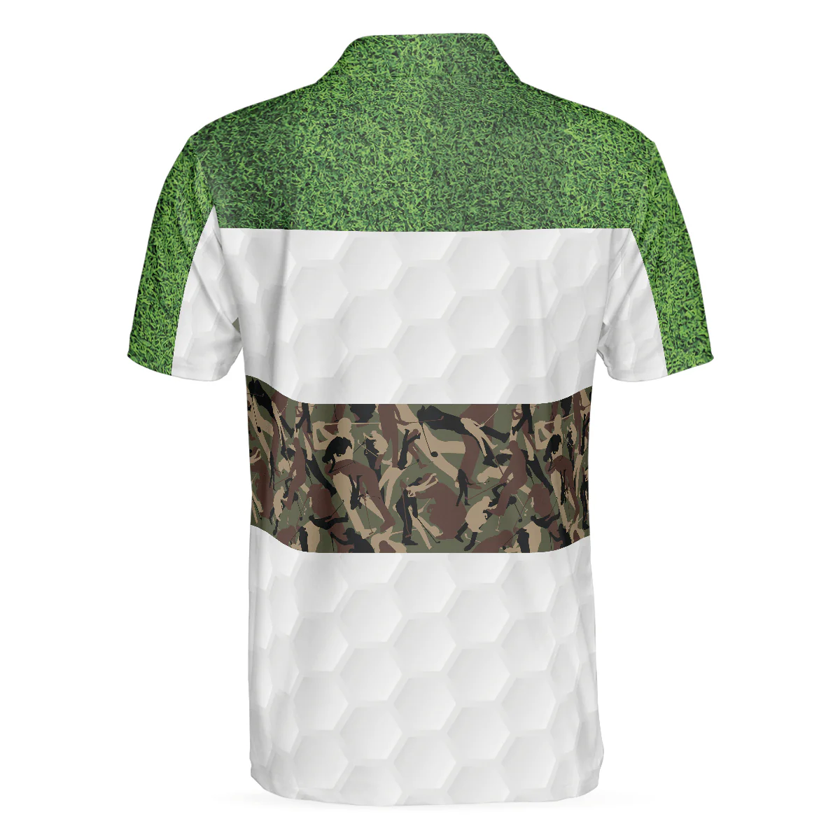 Men Golf Polo Shirt - Golf In Green And Camouflage Pattern Golf Men Polo Shirt, Cool Men Golf Polo Shirt - Perfect Polo Shirt For Men, Golfers - Image 2