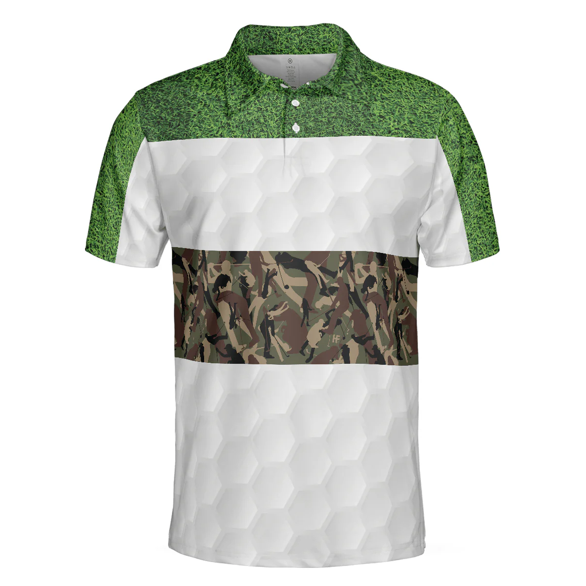 Men Golf Polo Shirt - Golf In Green And Camouflage Pattern Golf Men Polo Shirt, Cool Men Golf Polo Shirt - Perfect Polo Shirt For Men, Golfers - Image 3
