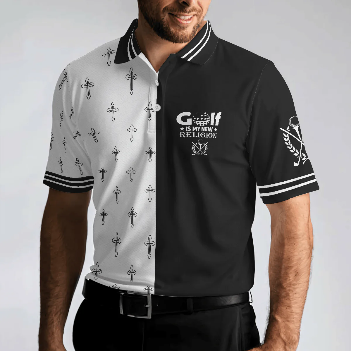 Men Golf Polo Shirt - Golf Is My New Religion Polo Shirt, Golf Gift For Men, Polo Shirt Gift For Men, Best Gift For Men Golfers - Image 2