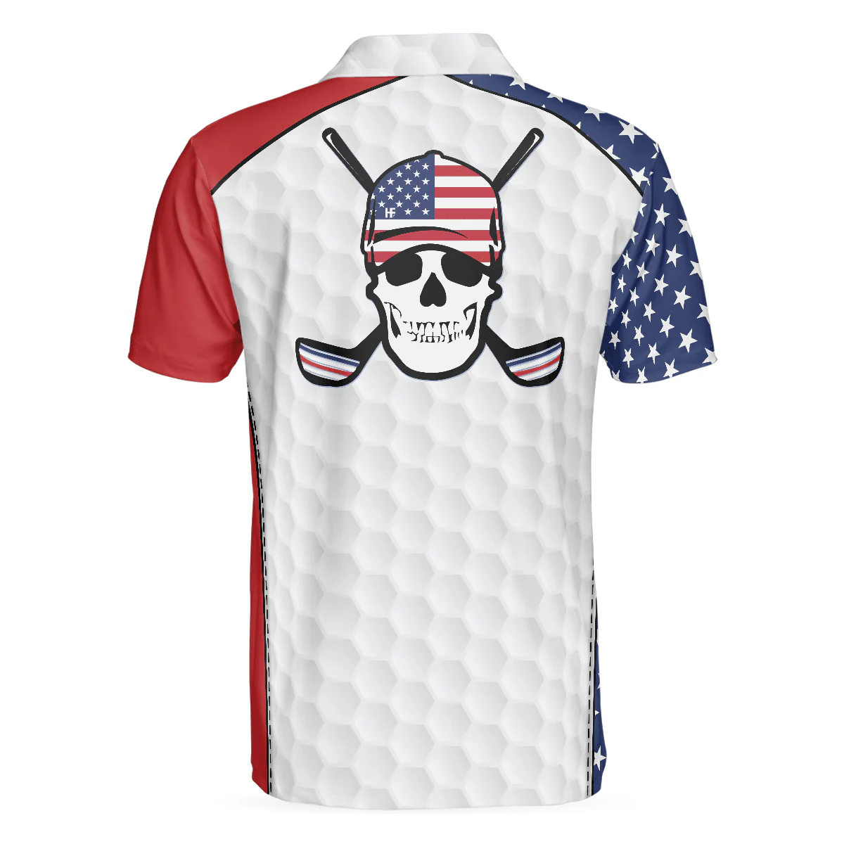 Men Golf Polo Shirt - Golf Skull Wear Hat USA Men Golf Polo Shirt - Perfect Polo Shirt For Men, Golfers - Image 2