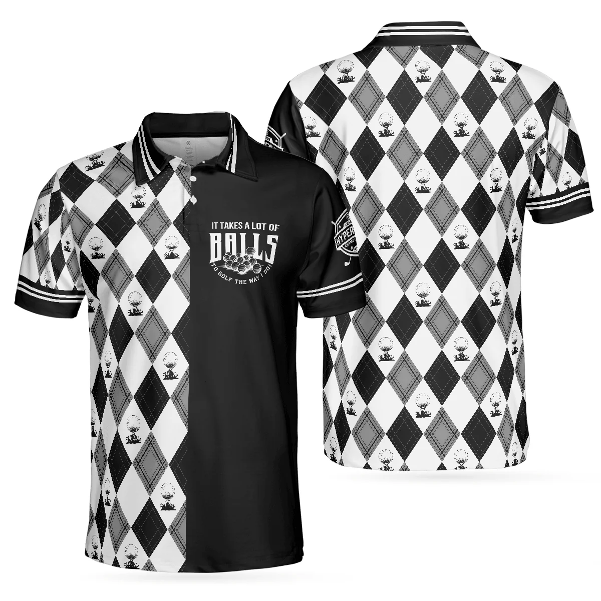 Men Golf Polo Shirt - Golf The Way I Do Men Polo Shirt, Black And White Argyle Pattern Polo Shirt, Best Golf Shirt For Men, Best Gift For Golfers