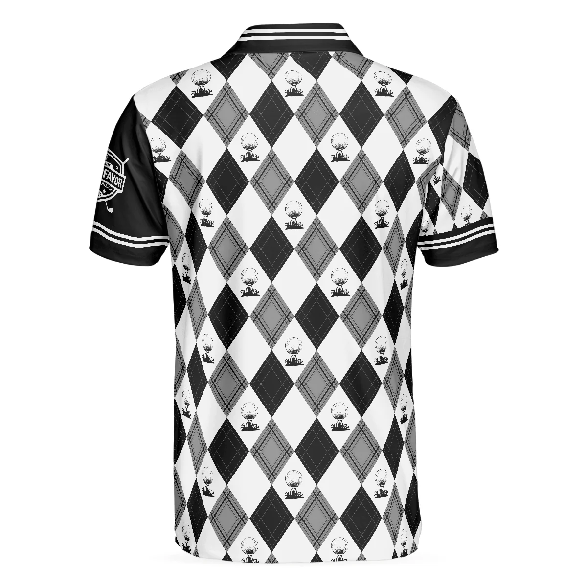 Men Golf Polo Shirt - Golf The Way I Do Men Polo Shirt, Black And White Argyle Pattern Polo Shirt, Best Golf Shirt For Men, Best Gift For Golfers - Image 4
