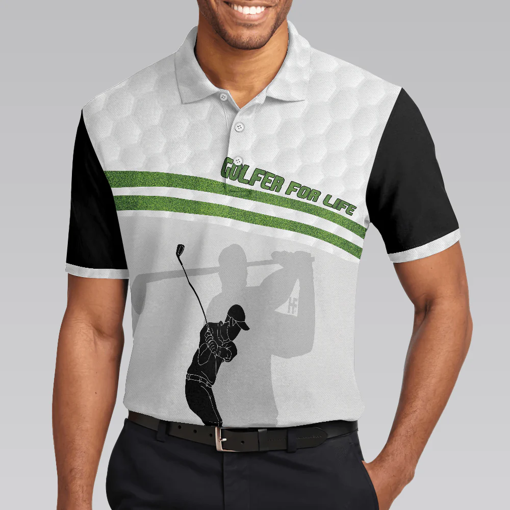 Men Golf Polo Shirt - Golfer For Life Golf Men Polo Shirt, Golf Swing Shirt For Male Golfers, Best Golf Shirt For Hot Weather, Best Gift For Golfers - Image 4
