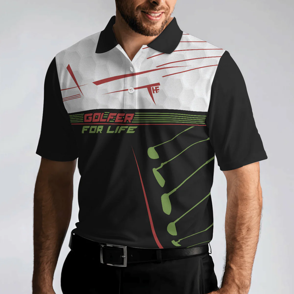 Men Golf Polo Shirt - Golfer For Life Sporty And Elegant Design Golf Men Polo Shirt, Active Golf Shirt Design, Best Gift For Men, Golfers - Image 4
