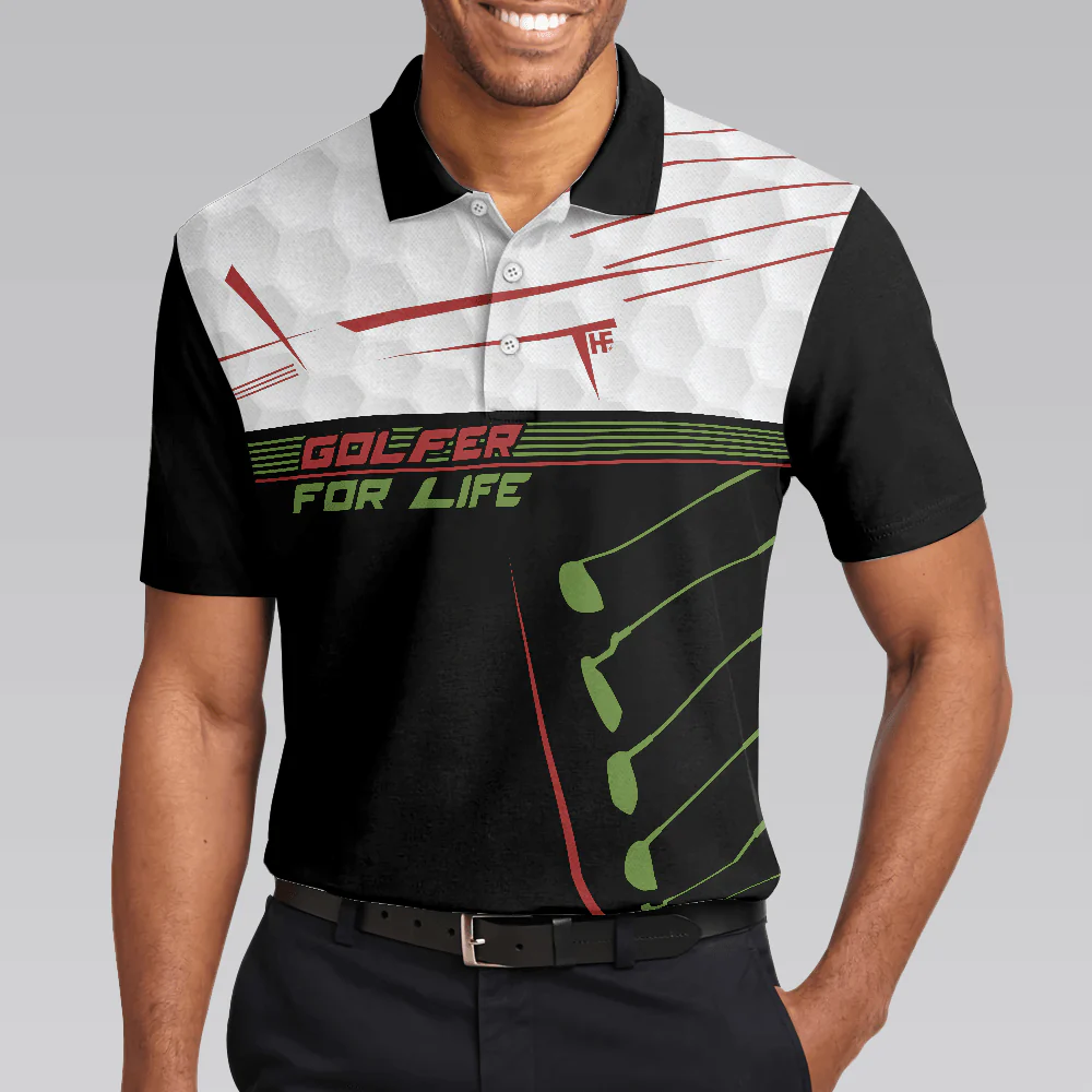 Men Golf Polo Shirt - Golfer For Life Sporty And Elegant Design Golf Men Polo Shirt, Active Golf Shirt Design, Best Gift For Men, Golfers - Image 5