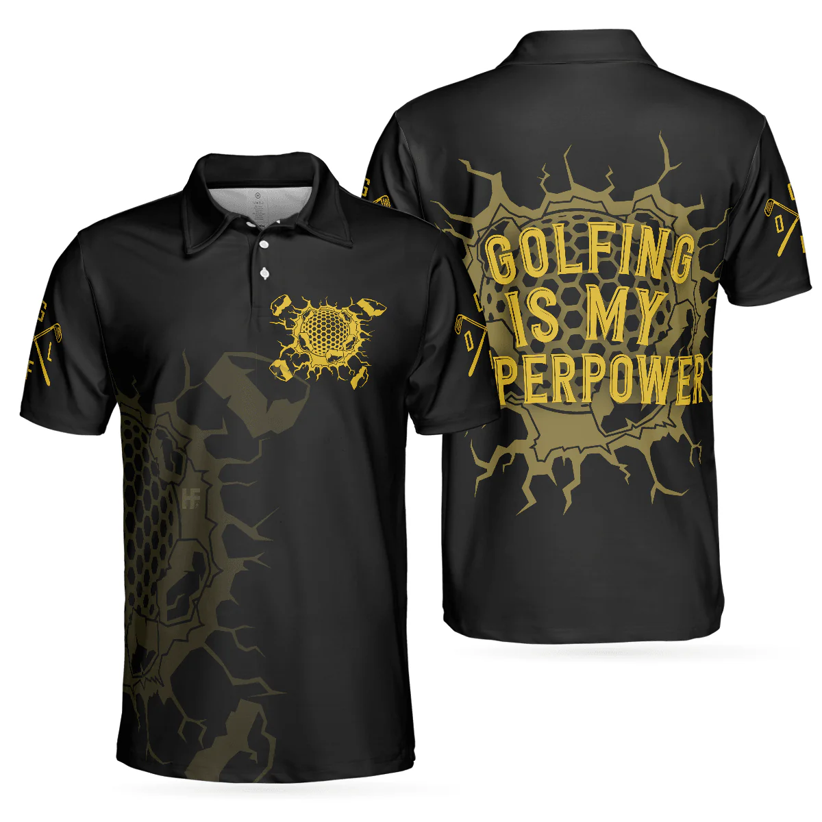 Men Golf Polo Shirt - Golfing Is My Superpower Golf Men Polo Shirt, Black Golf Club Shirt For Male Players, Cool Golf Gift For Men, Best Gift For Golfers