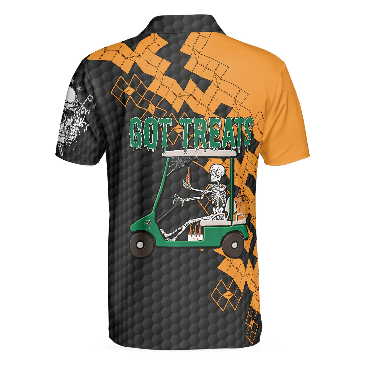 Men Golf Polo Shirt - Got Golf And Got Treat Skull , Halloween Men Golf Polo Shirt - Perfect Polo Shirt For Men, Golfers - Image 2