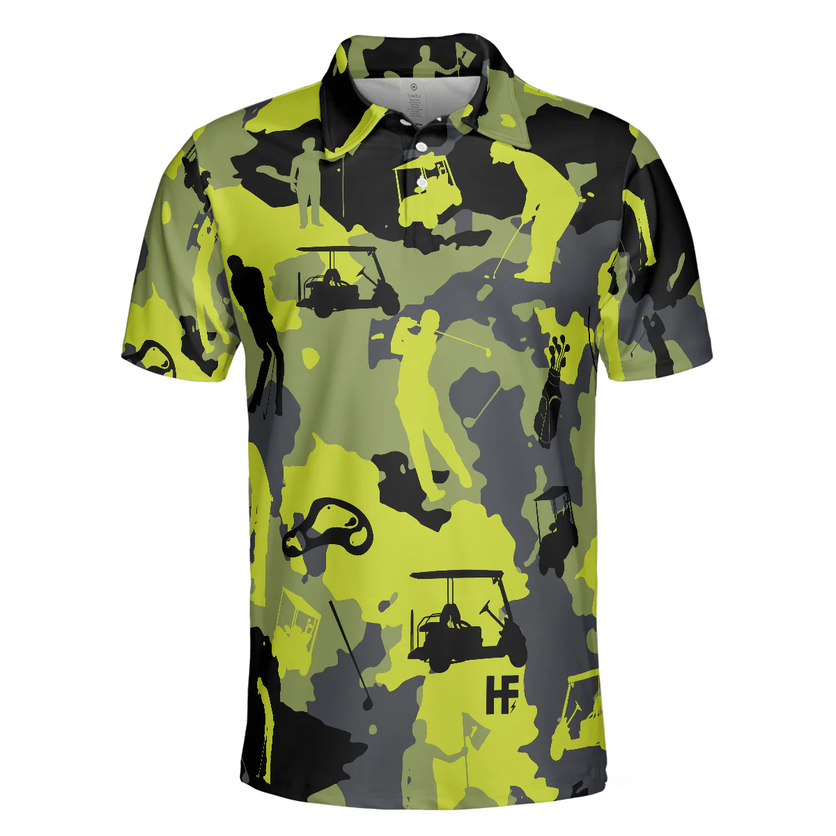 Men Golf Polo Shirt - Green And Grey Camouflage, Military Streetwear, Camo Men Golf Polo Shirt - Perfect Polo Shirt For Men, Golfers - Image 3