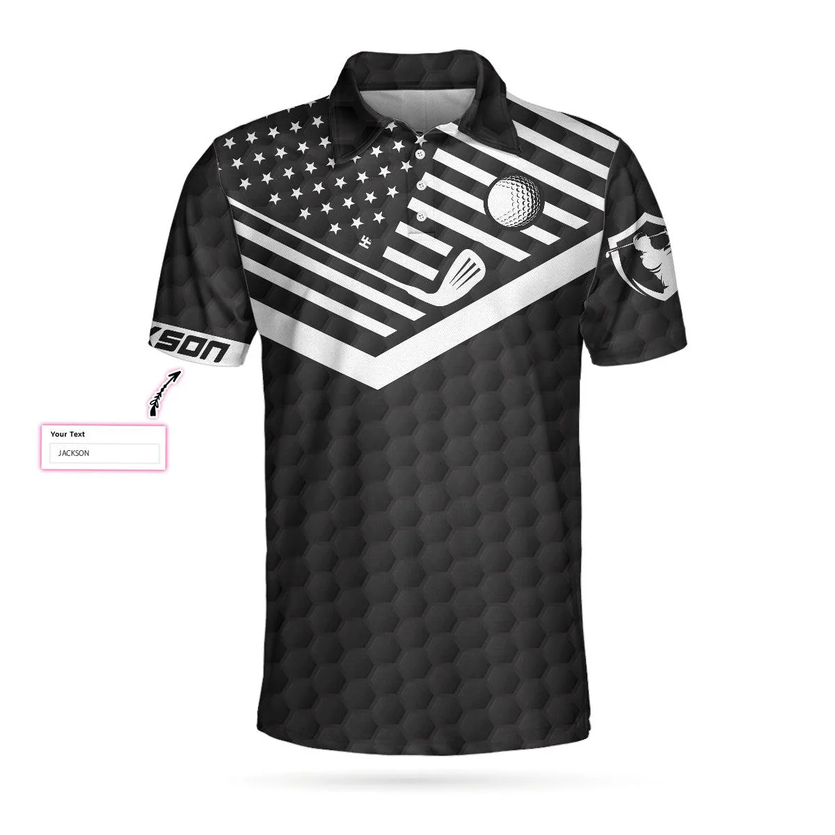 Men Golf Polo Shirt - I Got A Hole In One Custom Polo Shirt, Personalized Golf American Flag Polo Shirt, Cool Golf Shirt For Men - Image 2