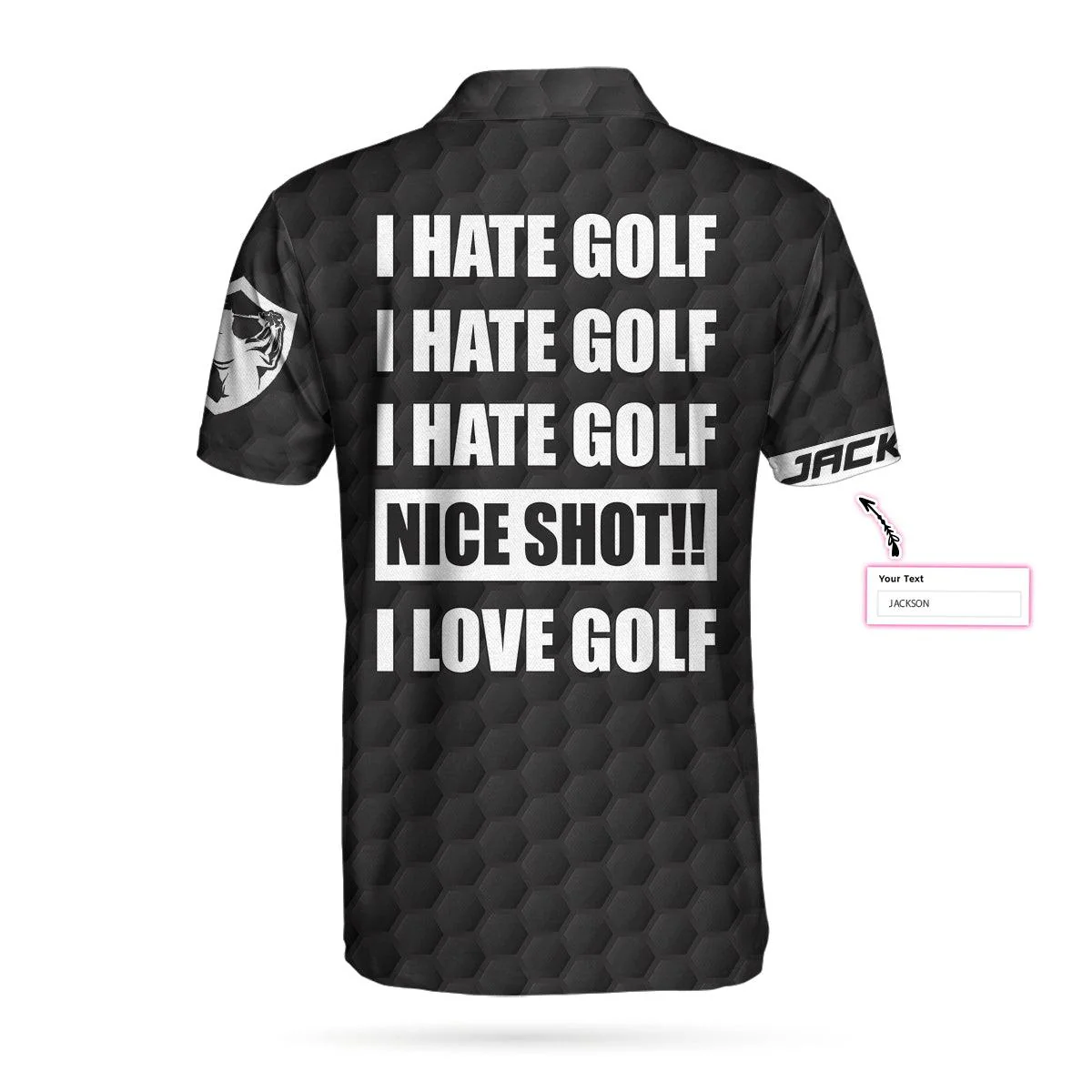 Men Golf Polo Shirt - I Hate Golf Nice Shot I Love Golf Custom Polo Shirt, Personalized Golf Pattern Polo Shirt, Best Golf Shirt For Men, Golf Lover - Image 3