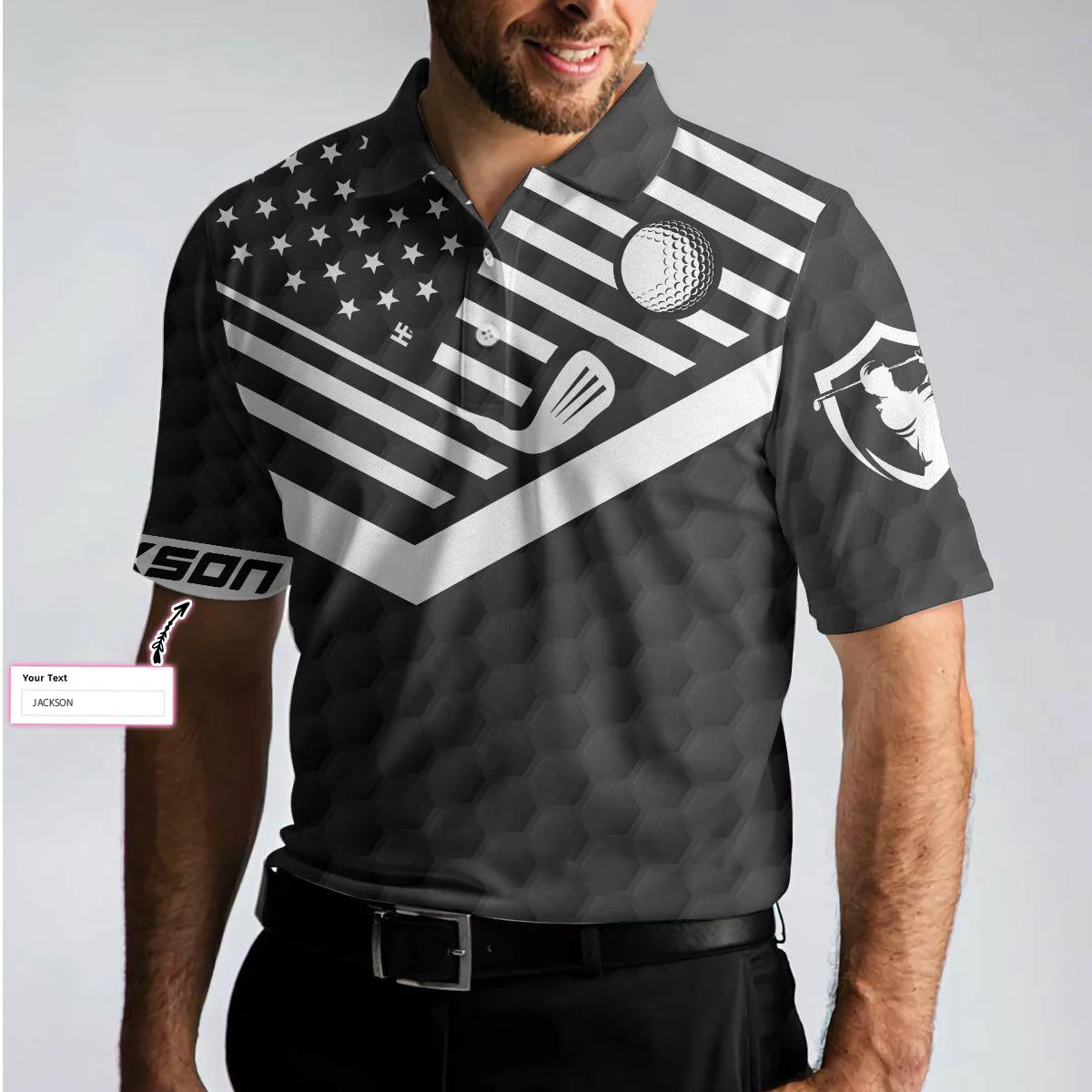 Men Golf Polo Shirt - I Hate Golf Nice Shot I Love Golf Custom Polo Shirt, Personalized Golf Pattern Polo Shirt, Best Golf Shirt For Men, Golf Lover - Image 5