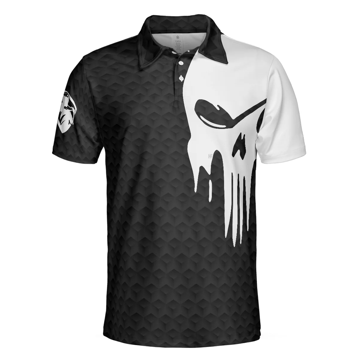 Men Golf Polo Shirt - I Hit Golf Ball Polo Shirt, Black And White Golf Shirt Design With Sayings, Scary Skeleton Golf Shirt, Best Gift For Men, Golf Lover - Image 2