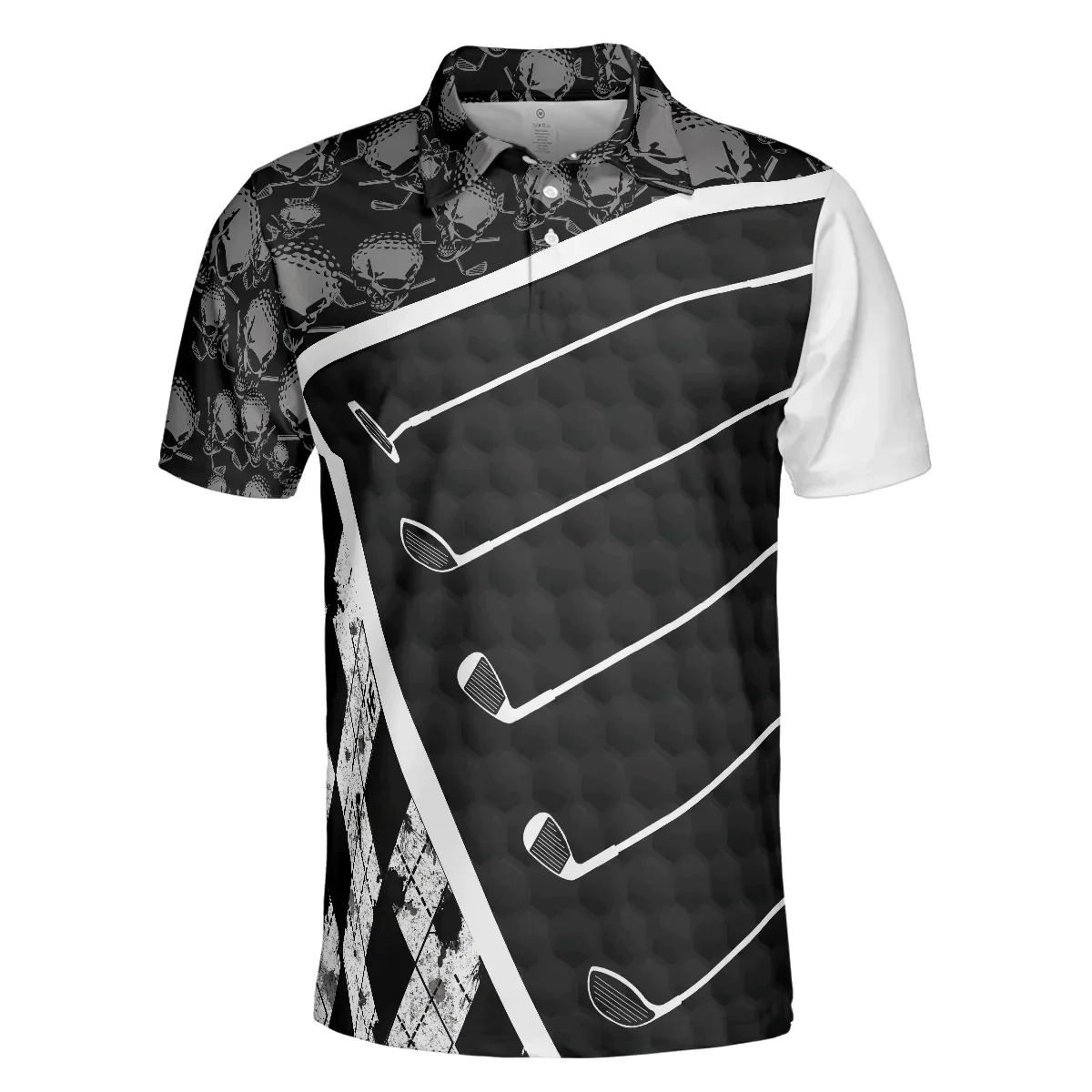 Men Golf Polo Shirt - Life Is Full Of Important Choices, Black And White Skull Men Golf Polo Shirt - Perfect Polo Shirt For Men, Golfers - Image 3