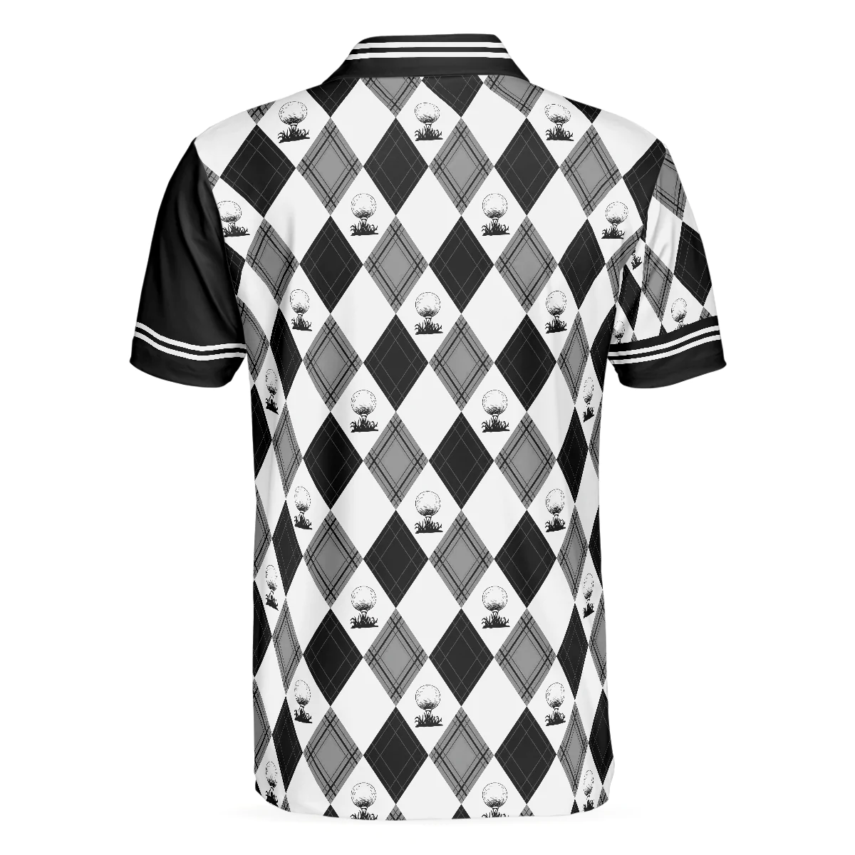 Men Golf Polo Shirt - Life Is Full Of Important Choices Golf Polo Shirt, Black And White Golf Pattern Men Golf Polo Shirt - Perfect Polo Shirt For Men - Image 2