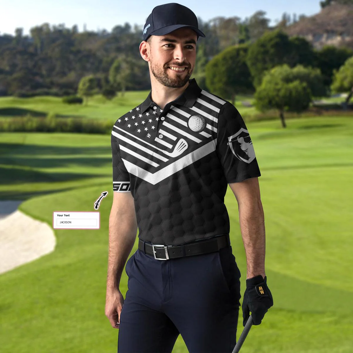 Men Golf Polo Shirt - Personalized American Flag Golf Polo Shirt, Golf And Beer That's Why I'm Here Custom Polo Shirt, Best Gift Shirt For Golf Lovers - Image 5
