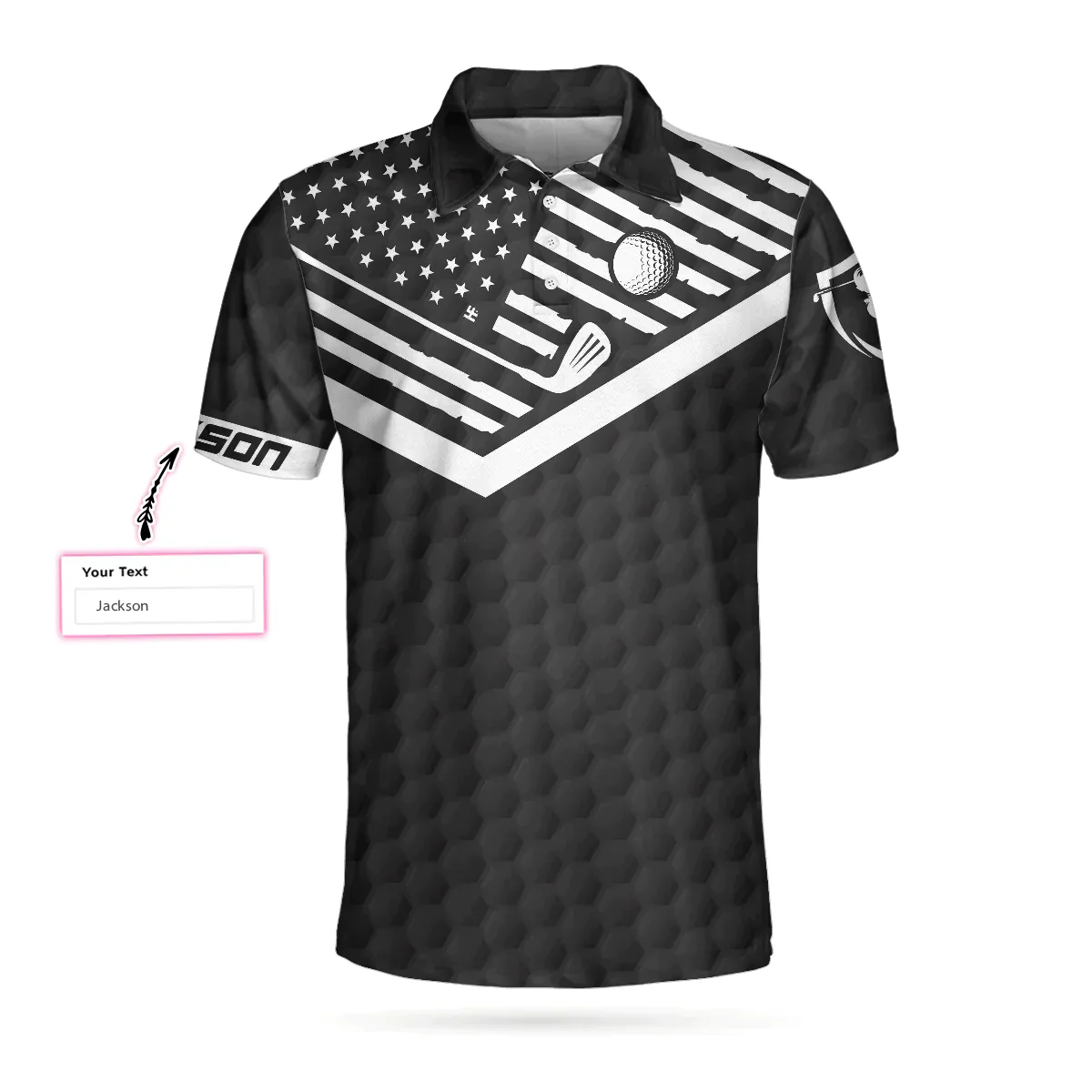 Men Golf Polo Shirt - Personalized American Flag Golf Polo Shirt, It Takes A Lot Of Balls To Golf Custom Polo Shirt For Men, Cool Gift For Male Golfers - Image 2