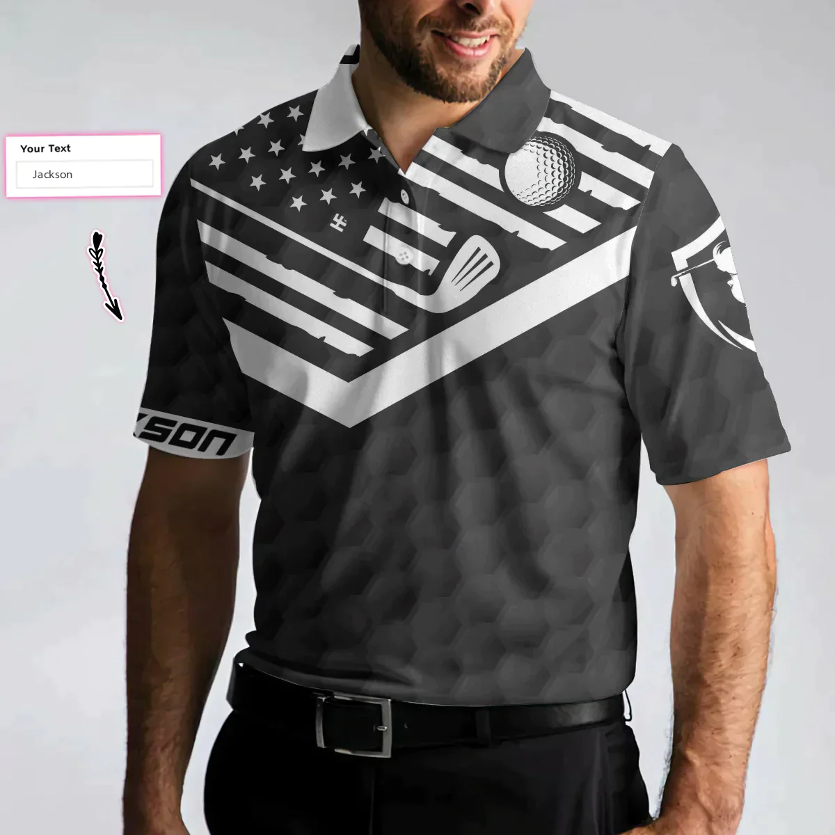 Men Golf Polo Shirt - Personalized American Flag Golf Polo Shirt, It Takes A Lot Of Balls To Golf Custom Polo Shirt For Men, Cool Gift For Male Golfers - Image 4