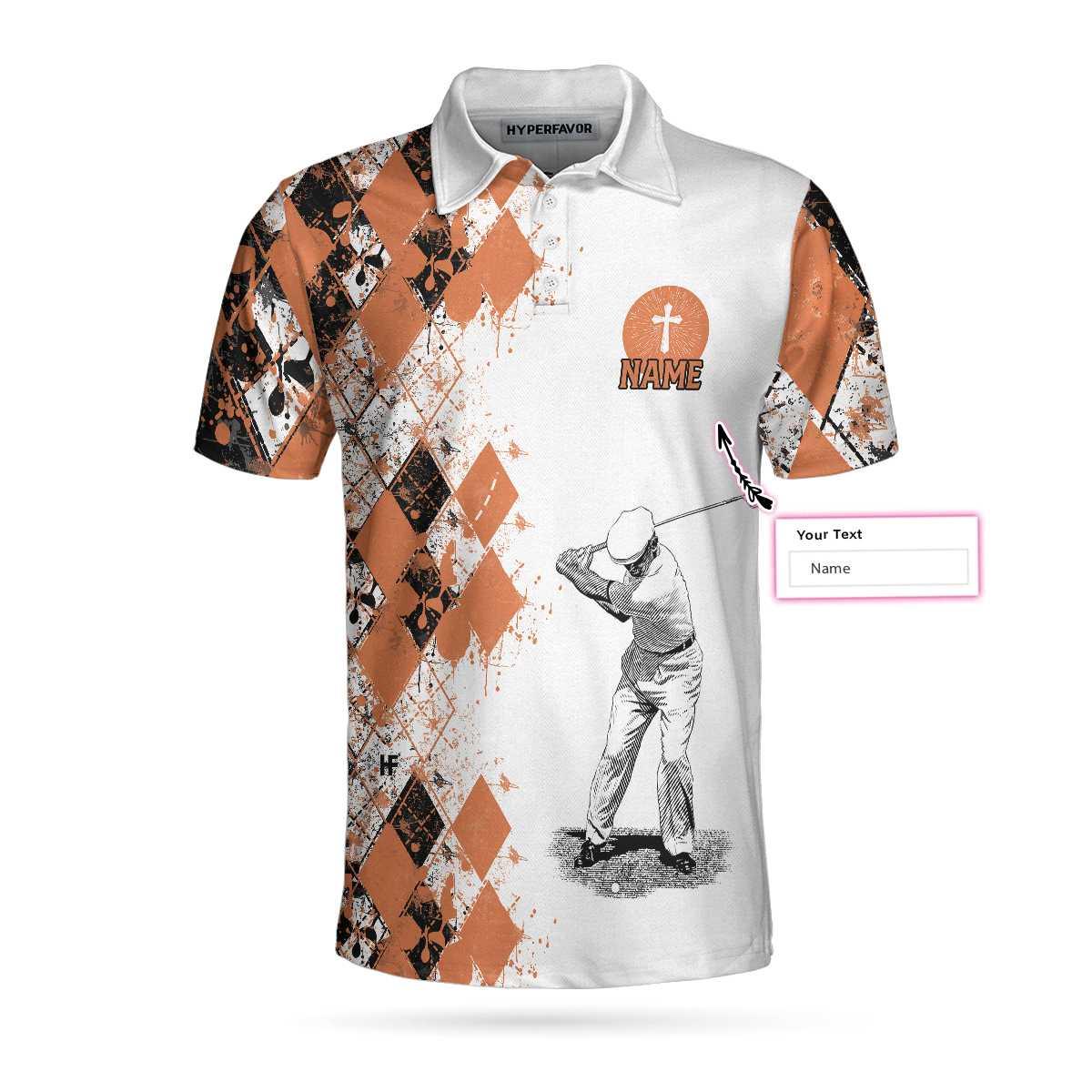 Men Golf Polo Shirt - Personalized Argyle Pattern Golf Men Polo Shirt, Golf I Am A Simple Man Custom Shirt For Male, Unique Male Golf Gift - Image 2