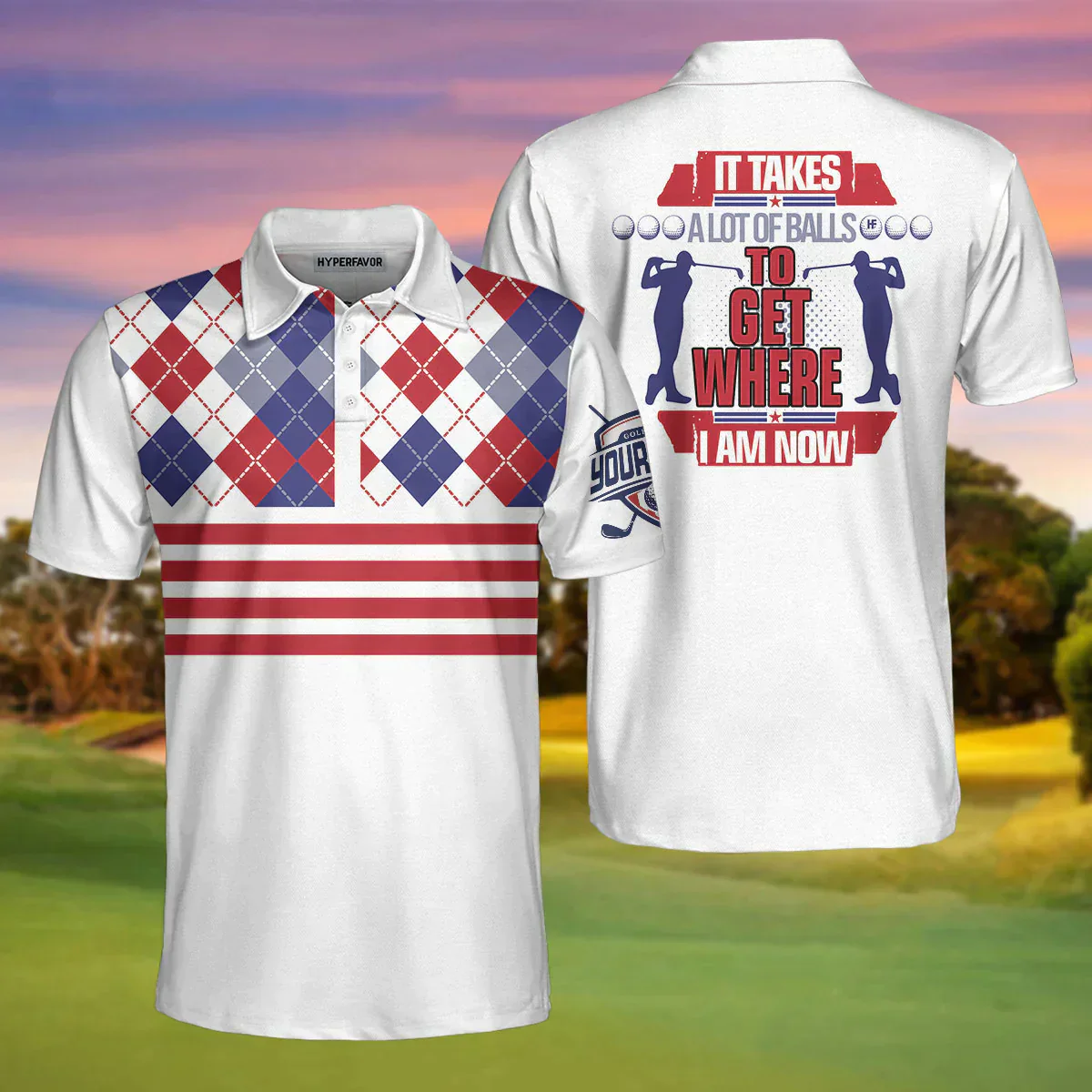 Men Golf Polo Shirt - Personalized Golf Gift Idea Men Polo Shirt, It Takes A Lot Of Balls To Get Where I Am Men Polo Shirt - Image 2