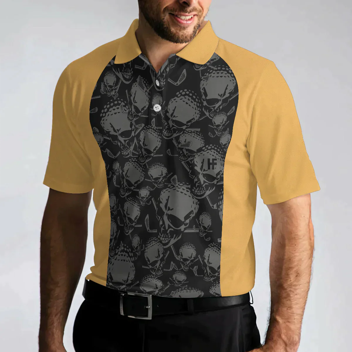 Men Golf Polo Shirt - Rules Of Golf Men Polo Shirt, Black And Orange Golfing Shirt With Sayings, Cool Golf Gift For Men, Golfers - Image 5