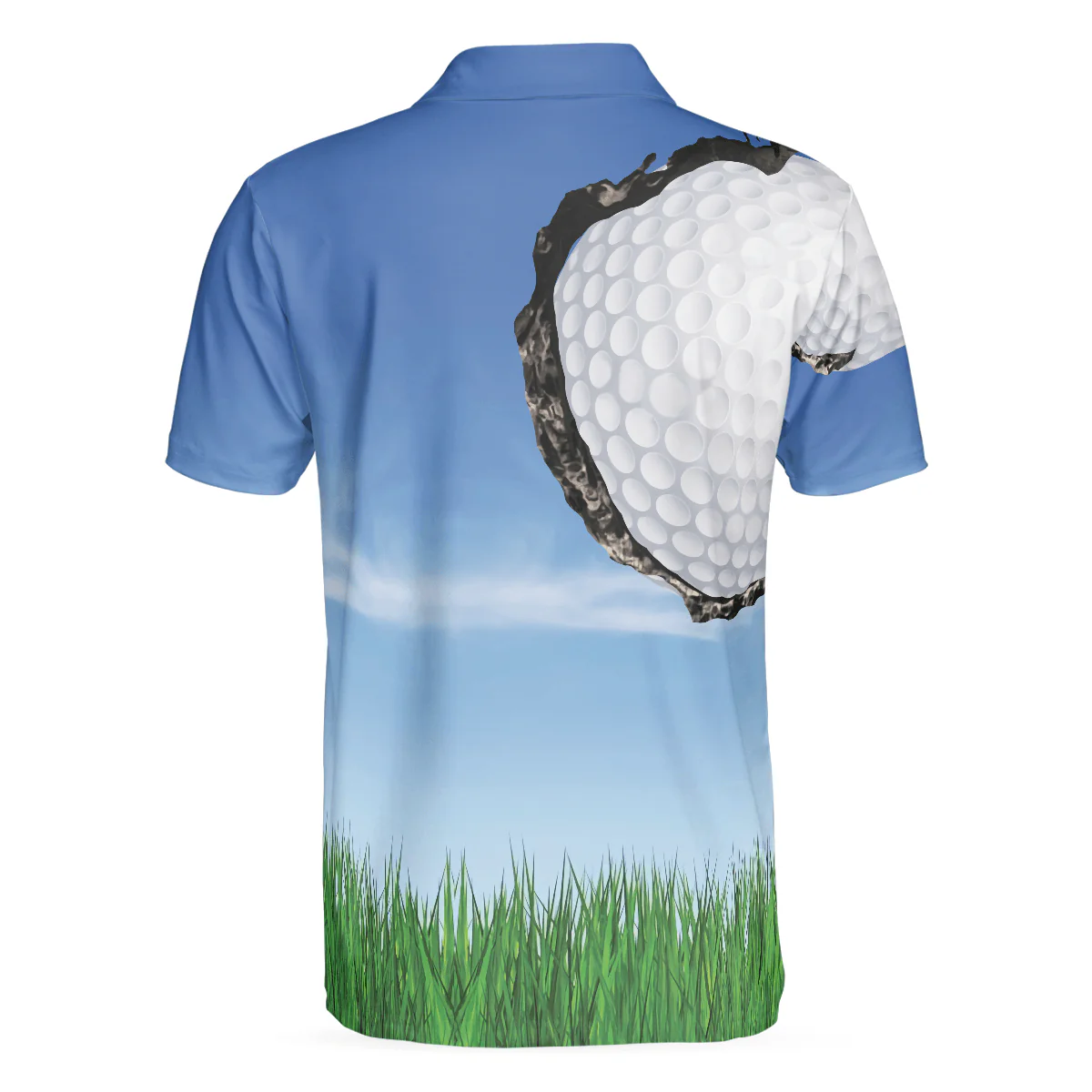 Men Golf Polo Shirt - Swing Polo Shirt, Blue Golf Ball Pattern Polo Shirt For Golfers, Best Golf Polo Shirt For Hot Weather - Perfect Gift For Men, Golfers - Image 2