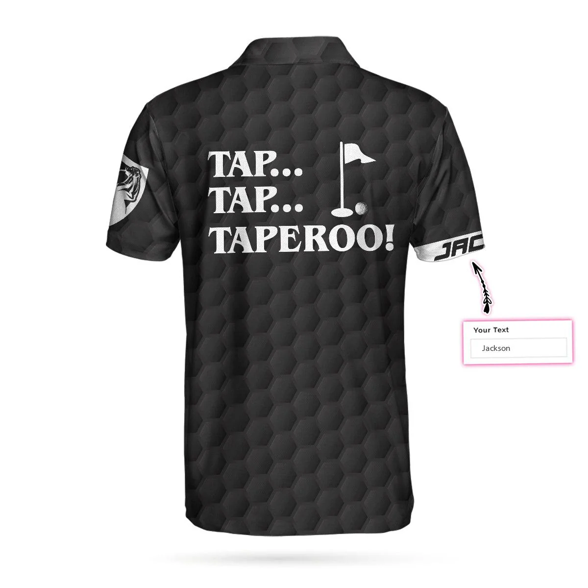 Men Golf Polo Shirt - Tap Tap Taperoo Custom Polo Shirt, Personalized Black American Flag Golf Shirt - Perfect Gift For Men, Golf Lover - Image 3