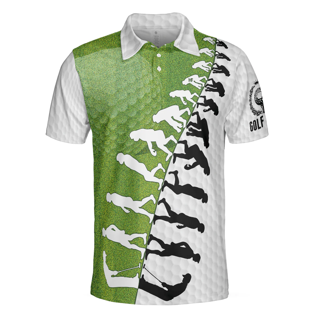 Men Golf Polo Shirt - The Evolution Of Golfer Through Generations Golf Polo Shirt, White And Green Golf Shirt - Perfect Gift For Men - Image 3